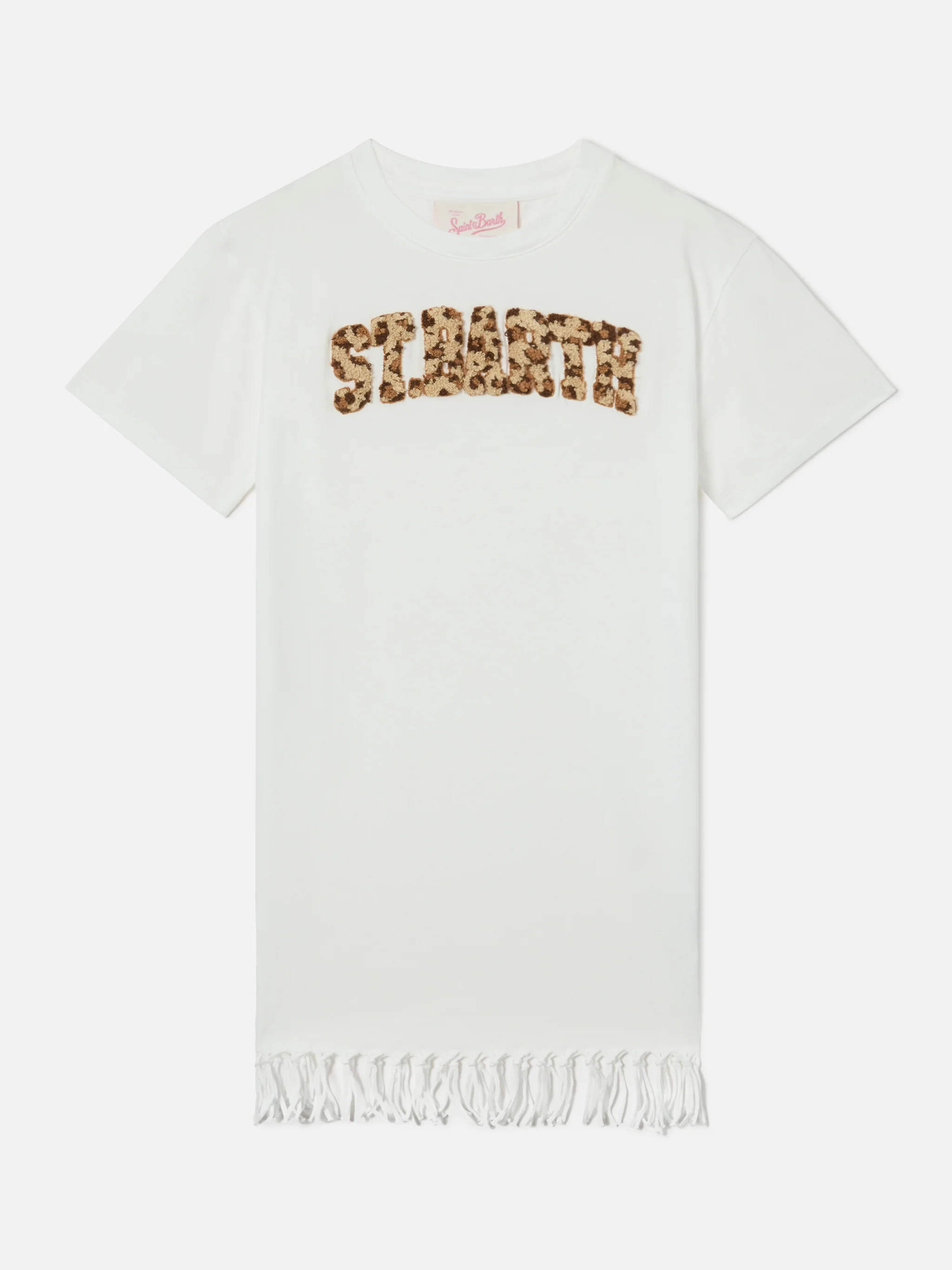 Abbey organic cotton dress with leopard terry-effect logo