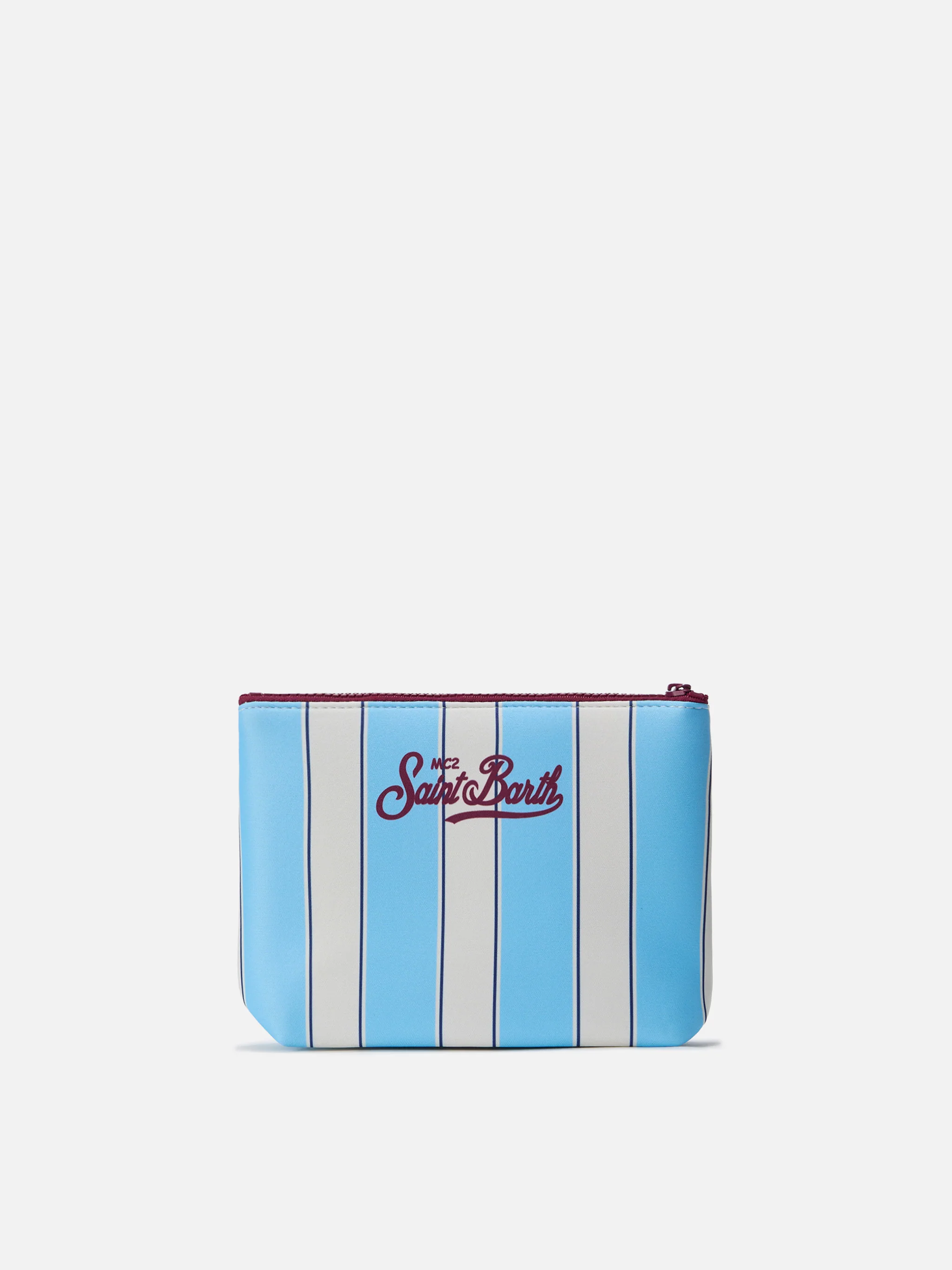 Aline scuba pouch with light blue stripes and Beach Club logo - Image 3