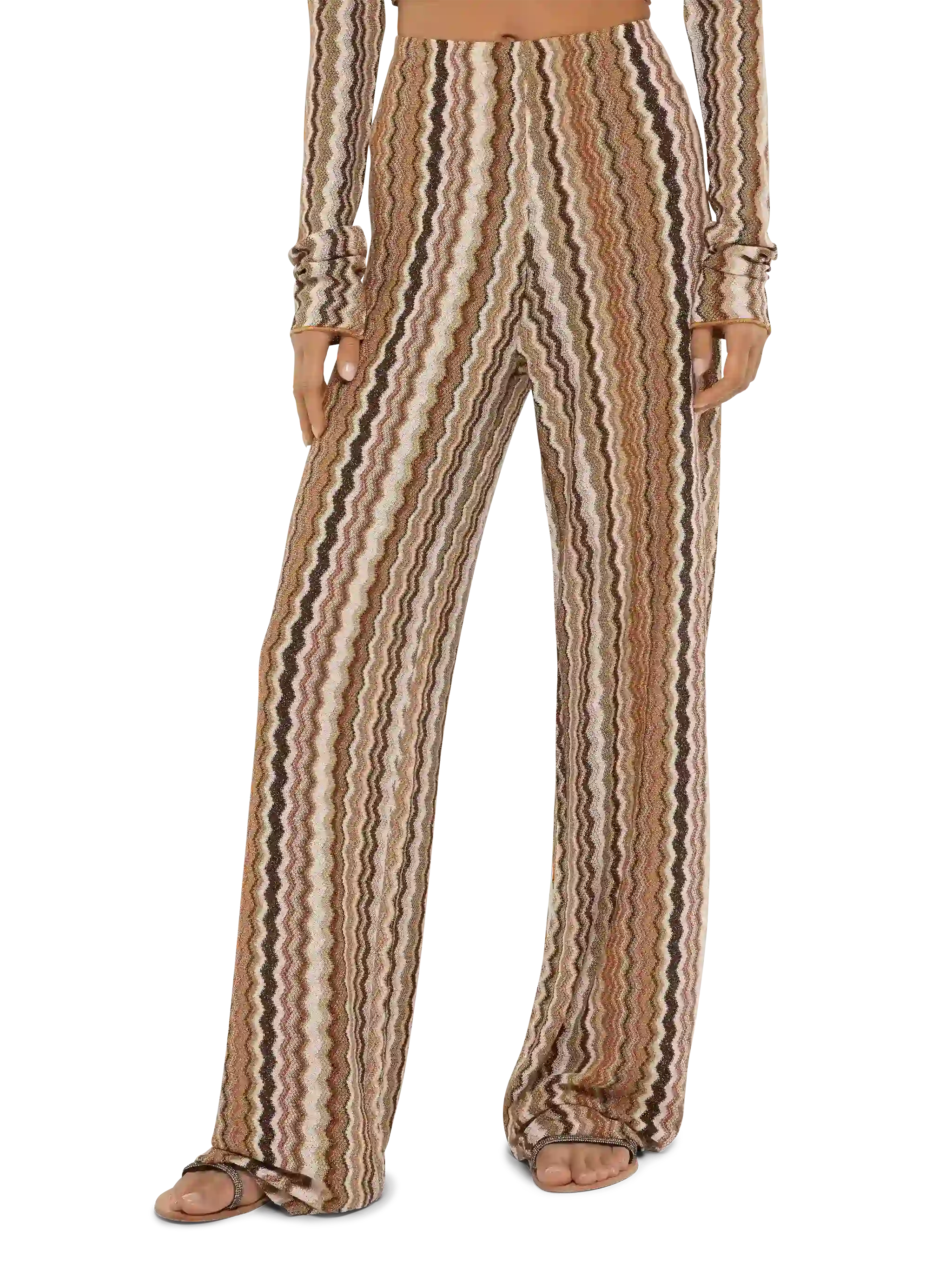 Amalia wide-leg trousers in raschel knit