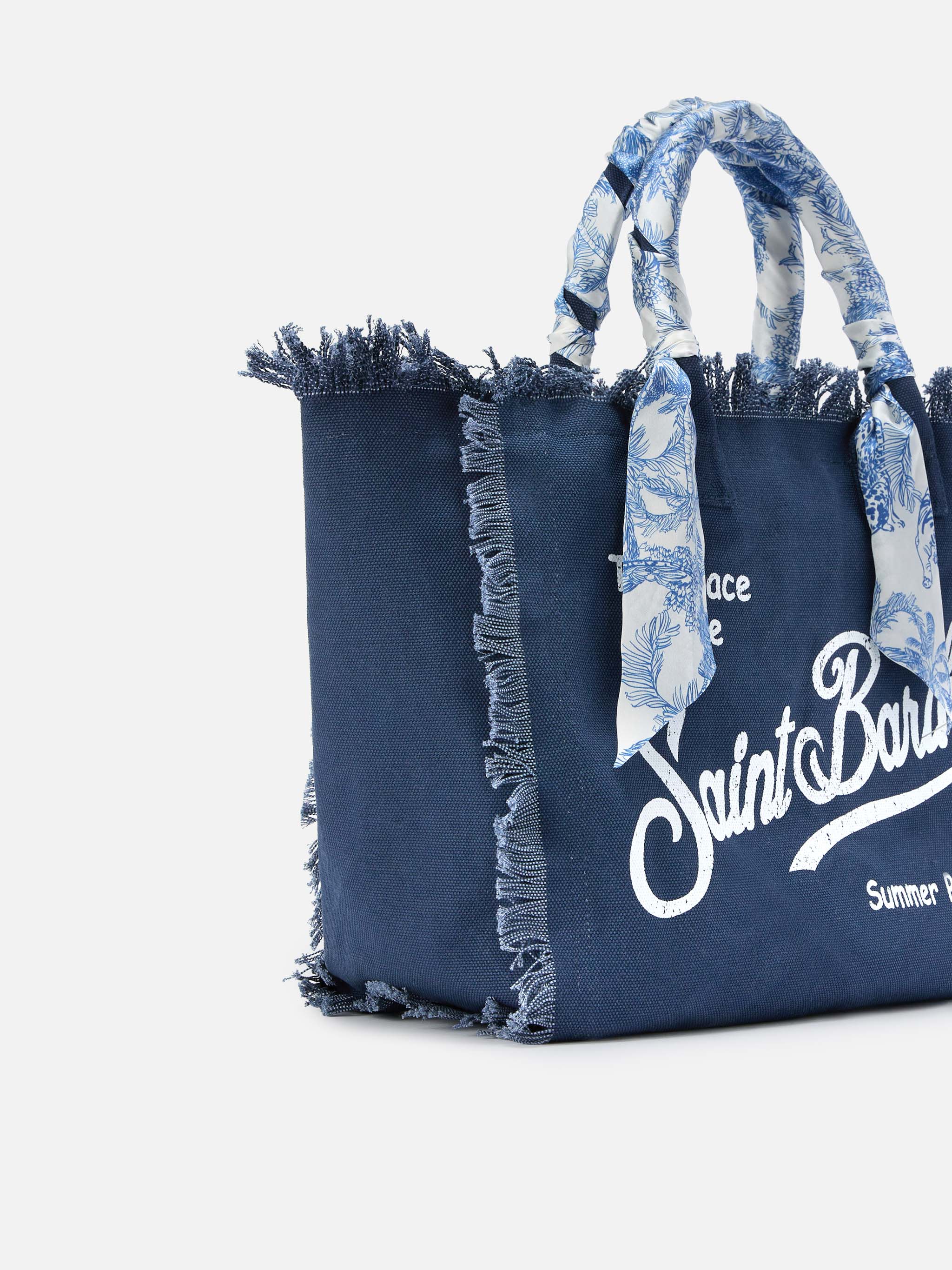 Blue Canvas Vanity regular bag with removable twill - Image 3