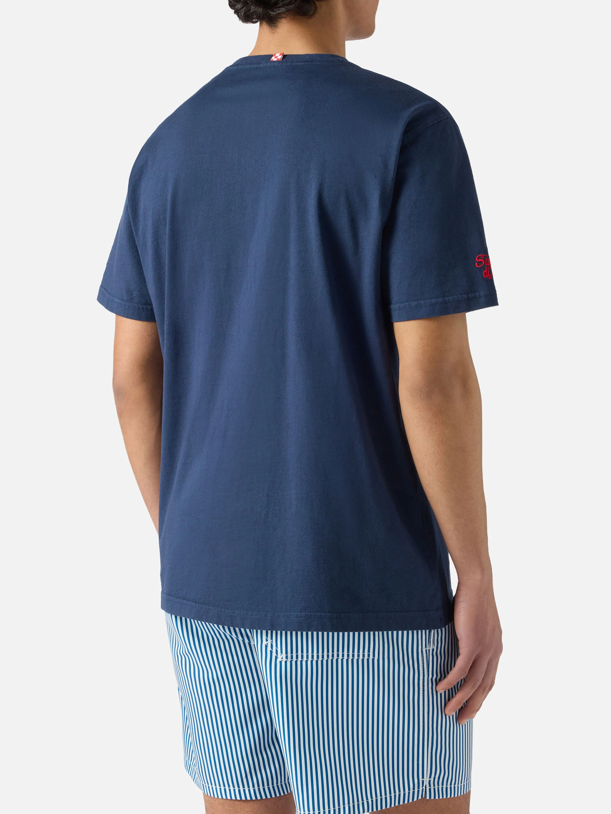 Blue Portofino T-shirt with L'estate Sta Finendo embroidery - Image 3