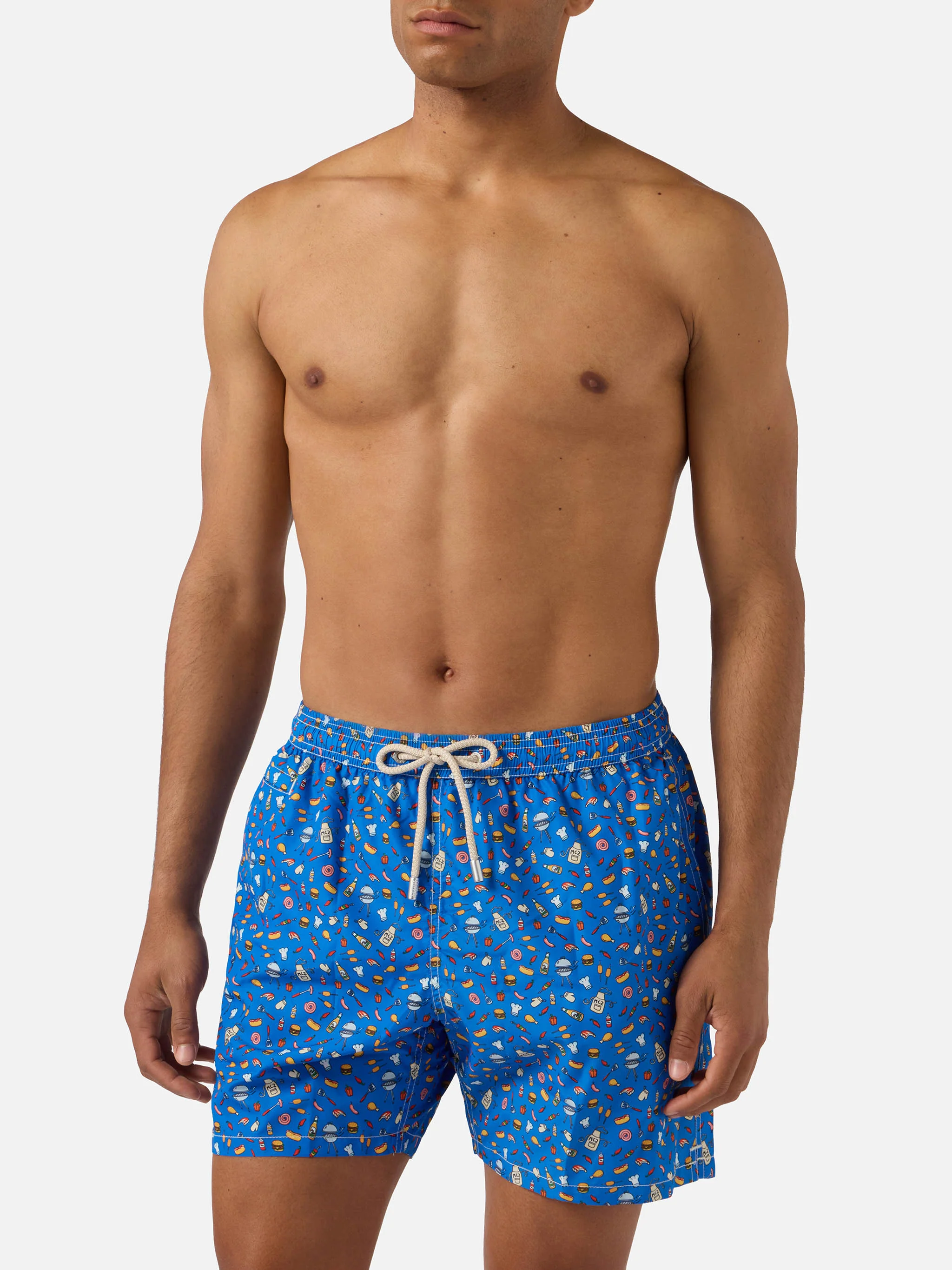 Bluette Lighting Micro swim shorts with street food all-over print - Image 3