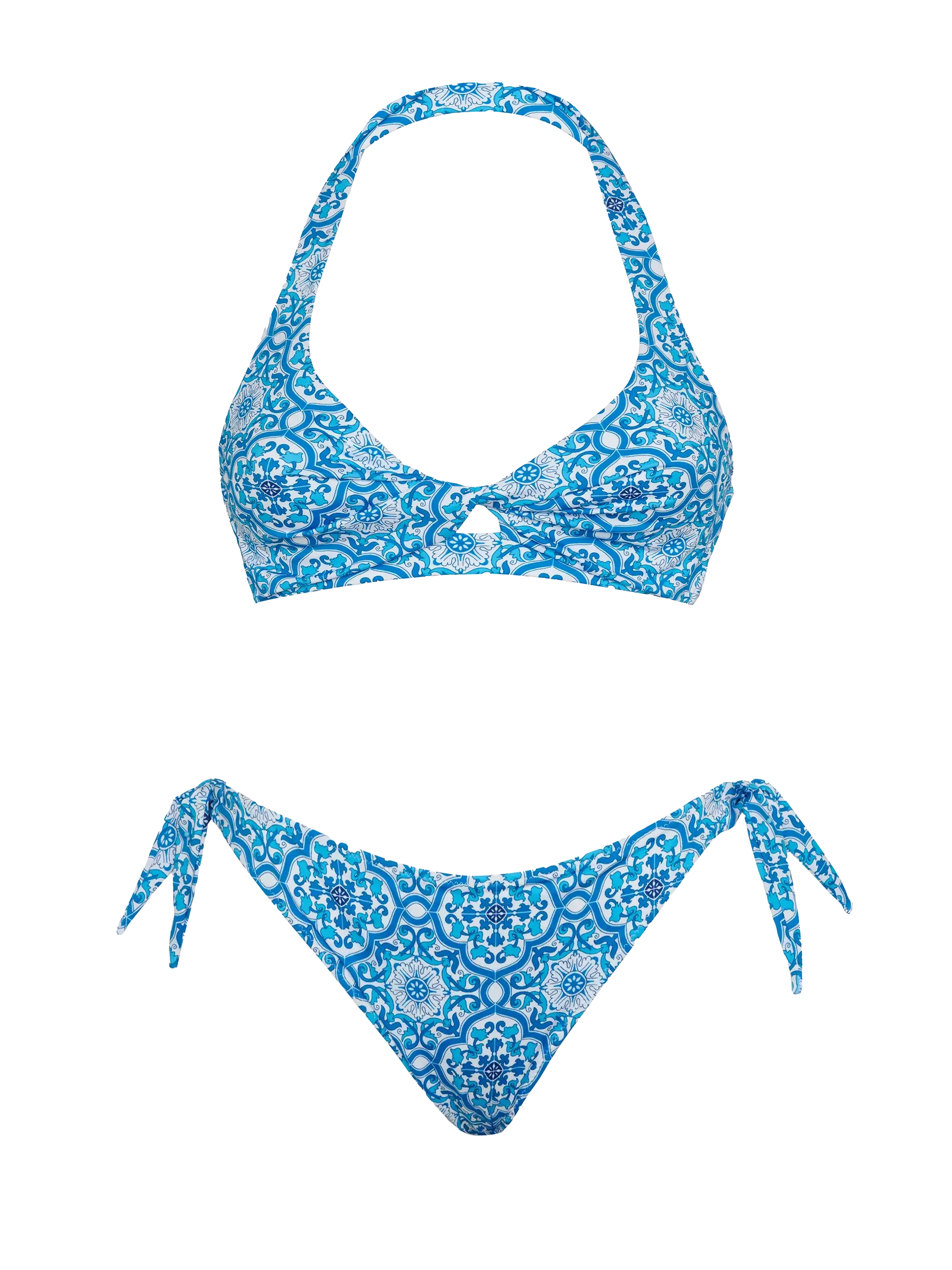 Bralette bikini Leda Yali with majolica print