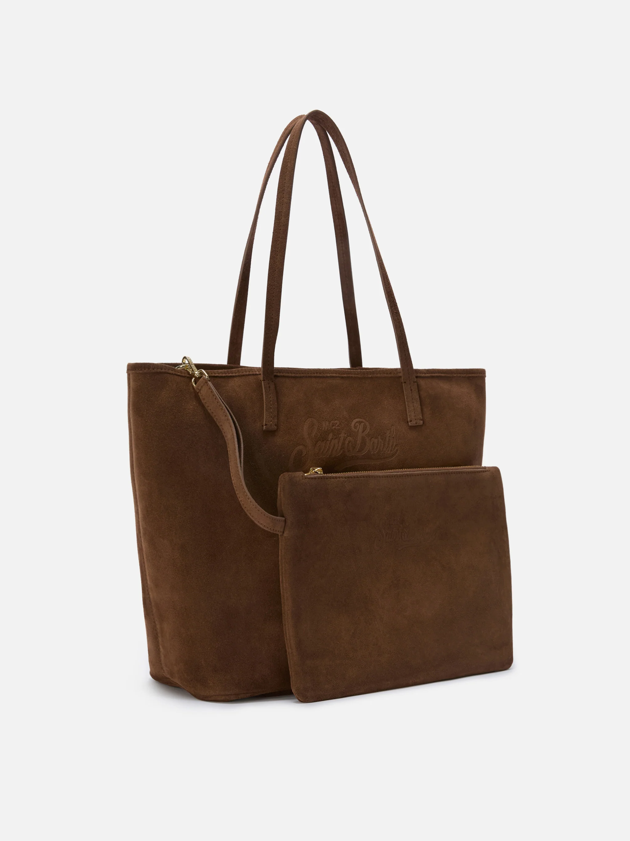Brown suede City regular bag - Image 3