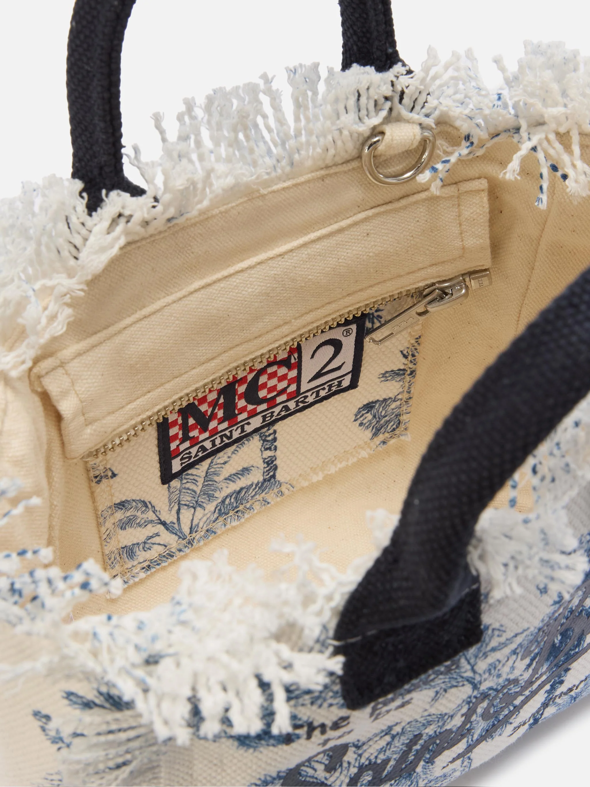Canvas Vanity mini bag with blue toile de Jouy print - Image 4