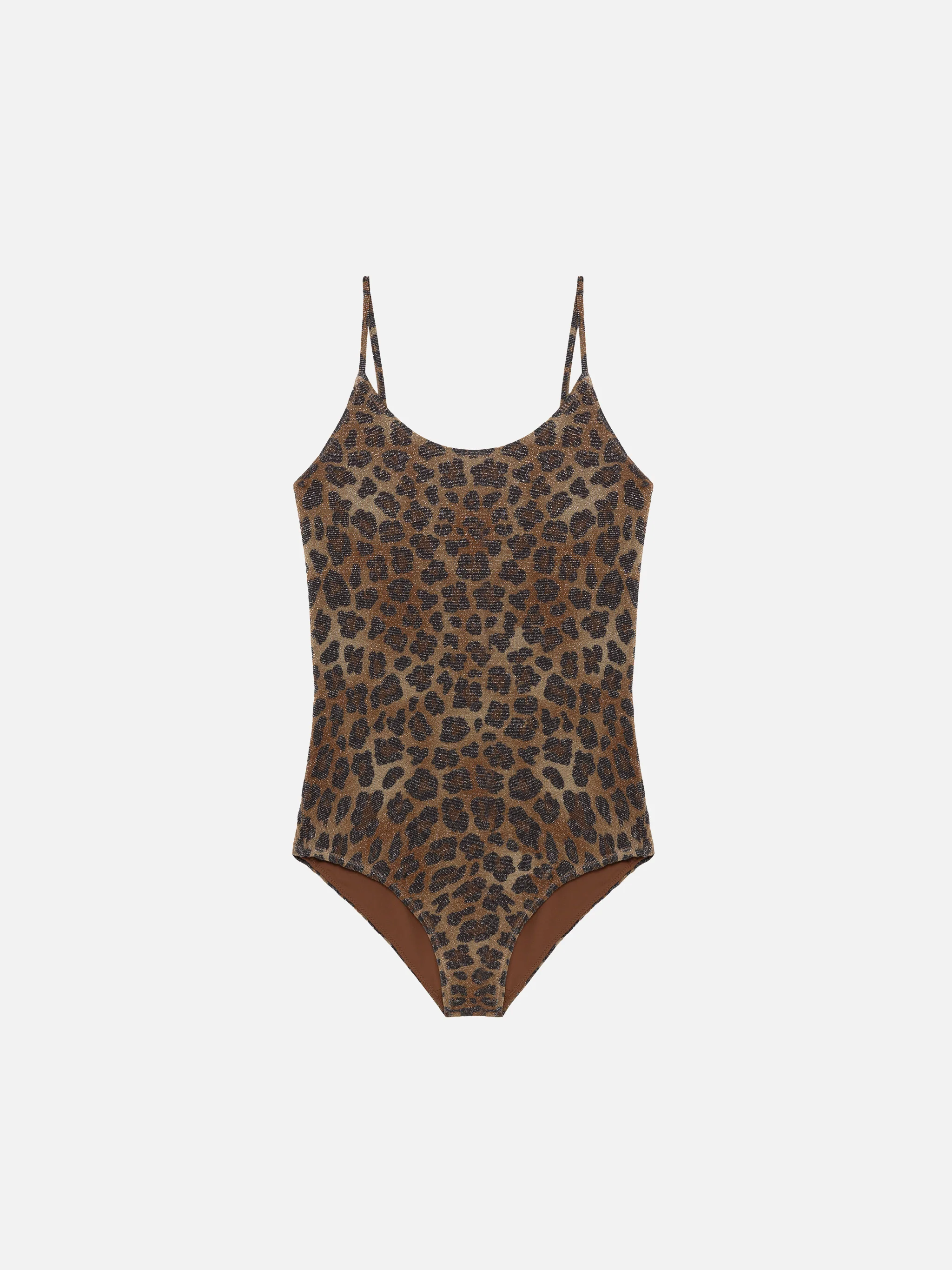 Cecille Jr one-piece lurex swimsuit with animalier print
