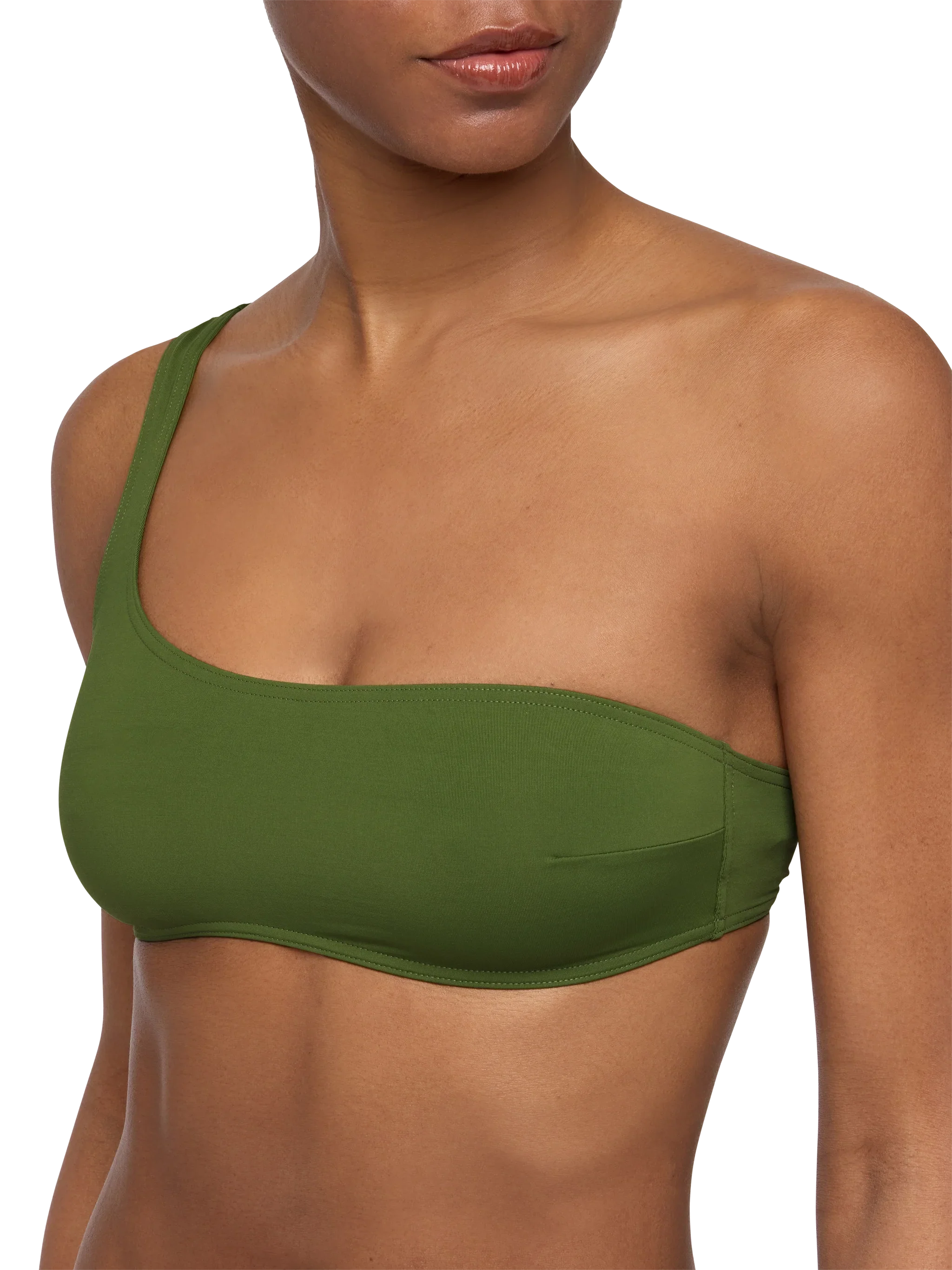Celestine military green one-shoulder bralette top - Image 3