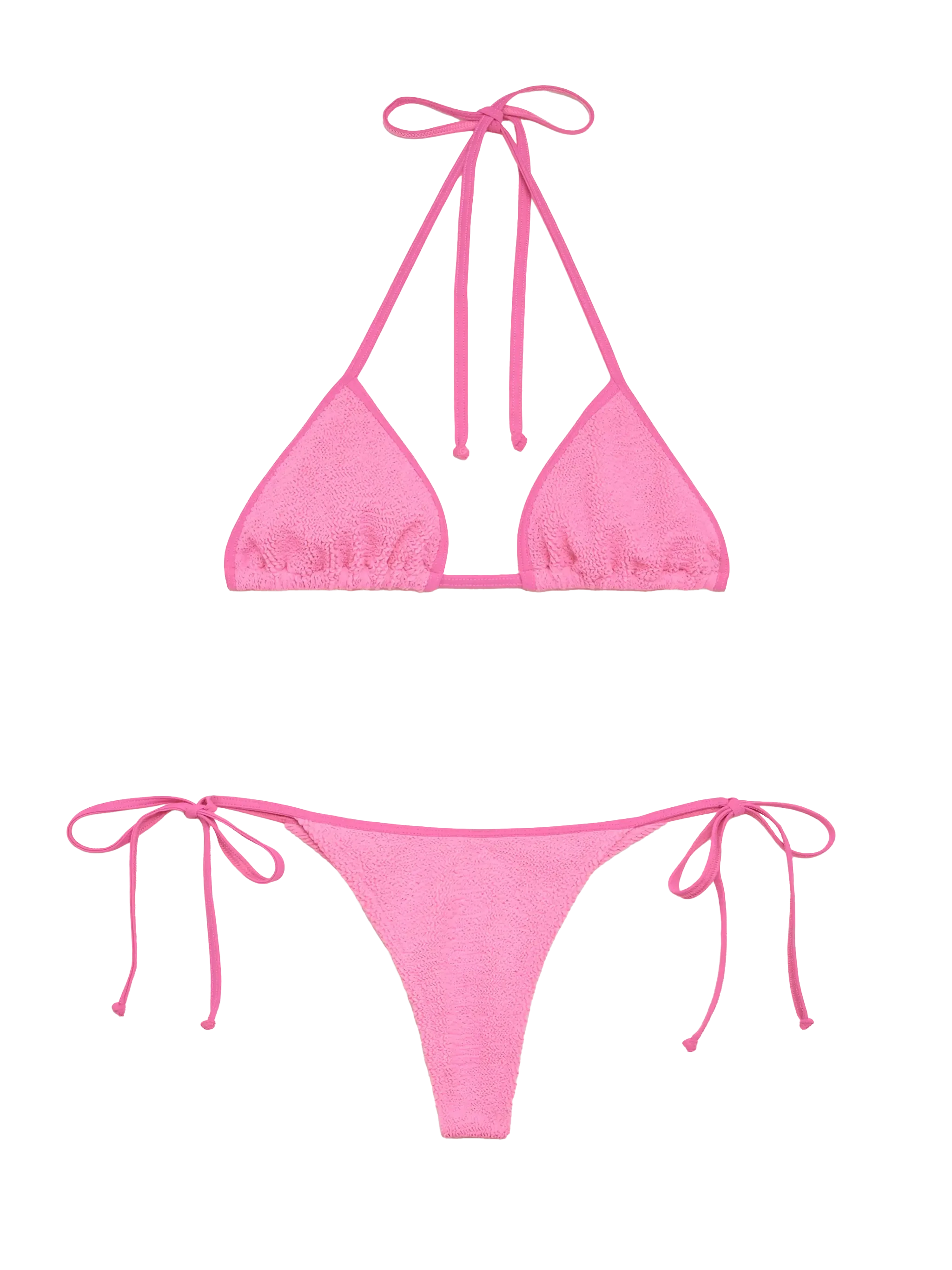 Classic crinkle triangle bikini Leah Norah in pink
