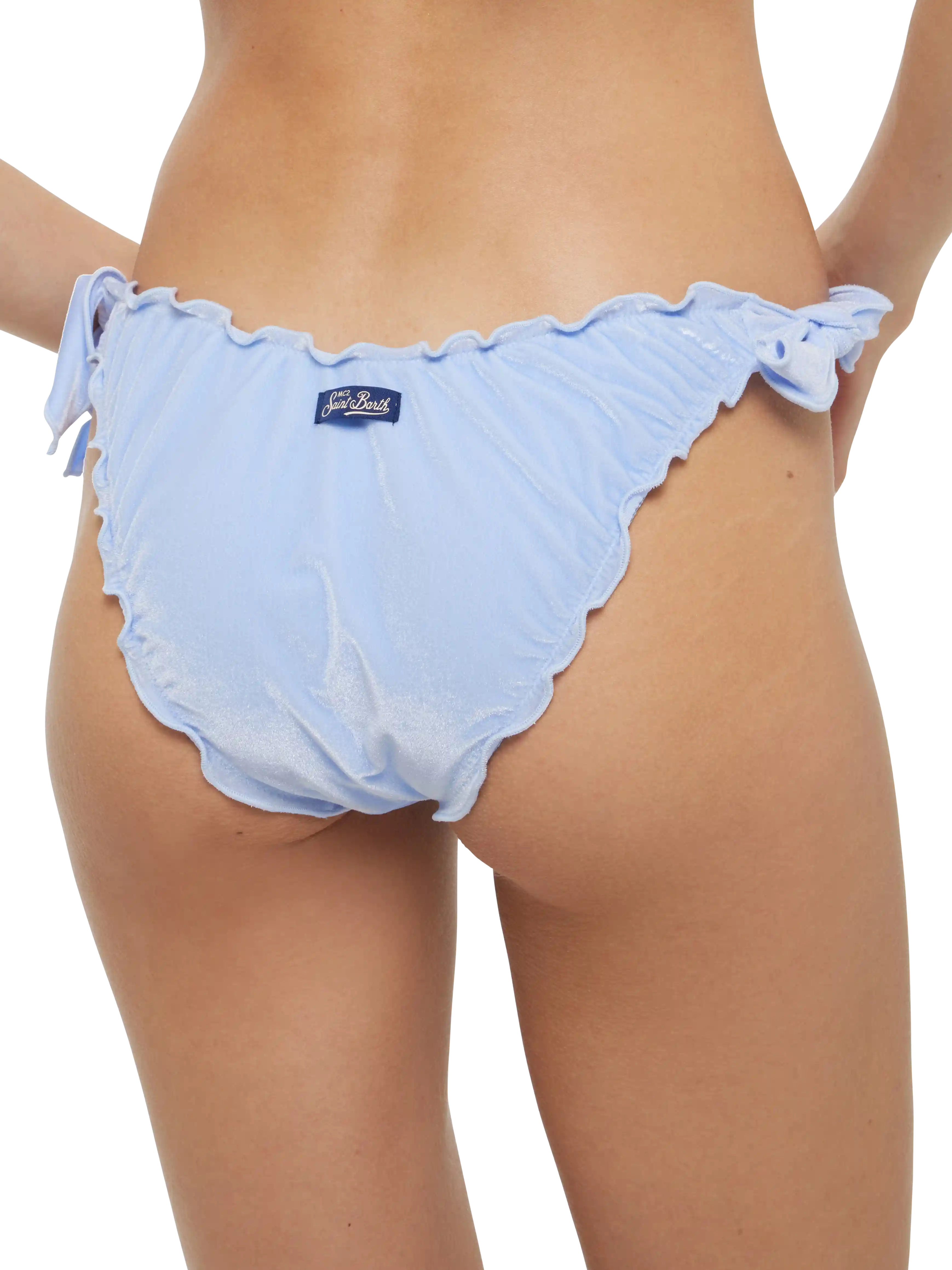 Classic triangle bikini Sagittarius Moon in light blue velvet - Image 6