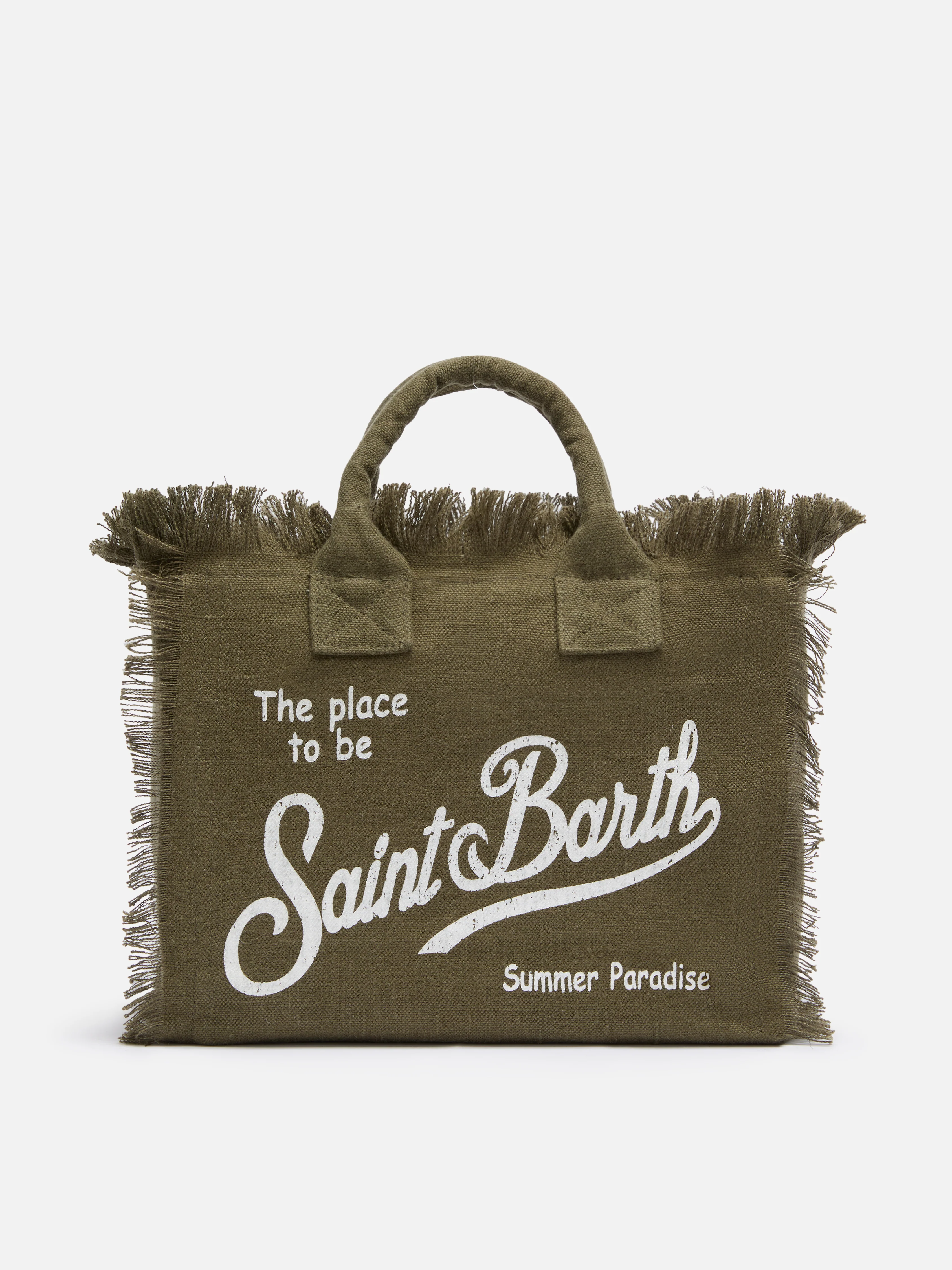 Colette military green handbag in 100% LINEN
