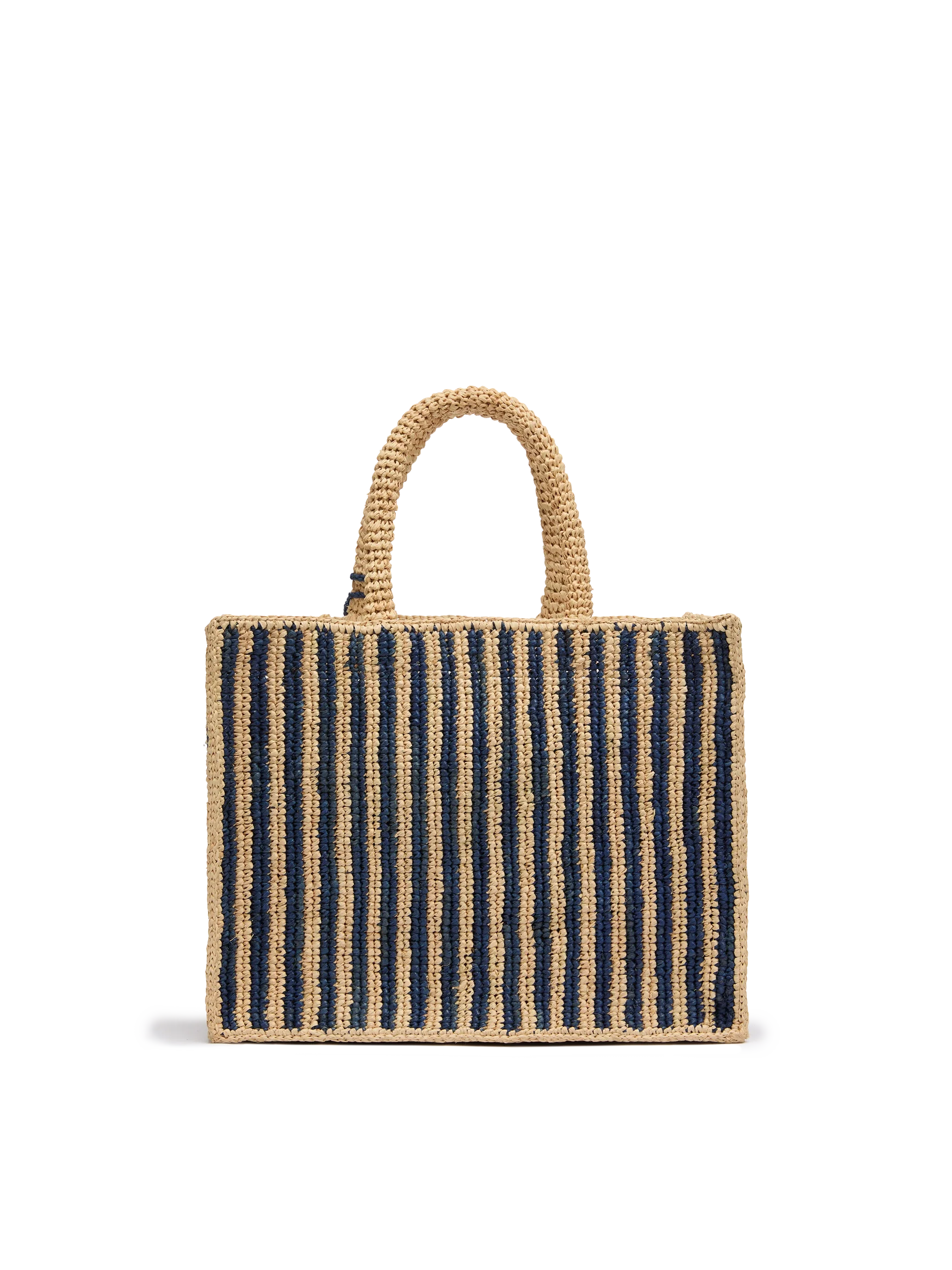 Colette Raffia navy blue striped handbag with logo embroidery - Image 5