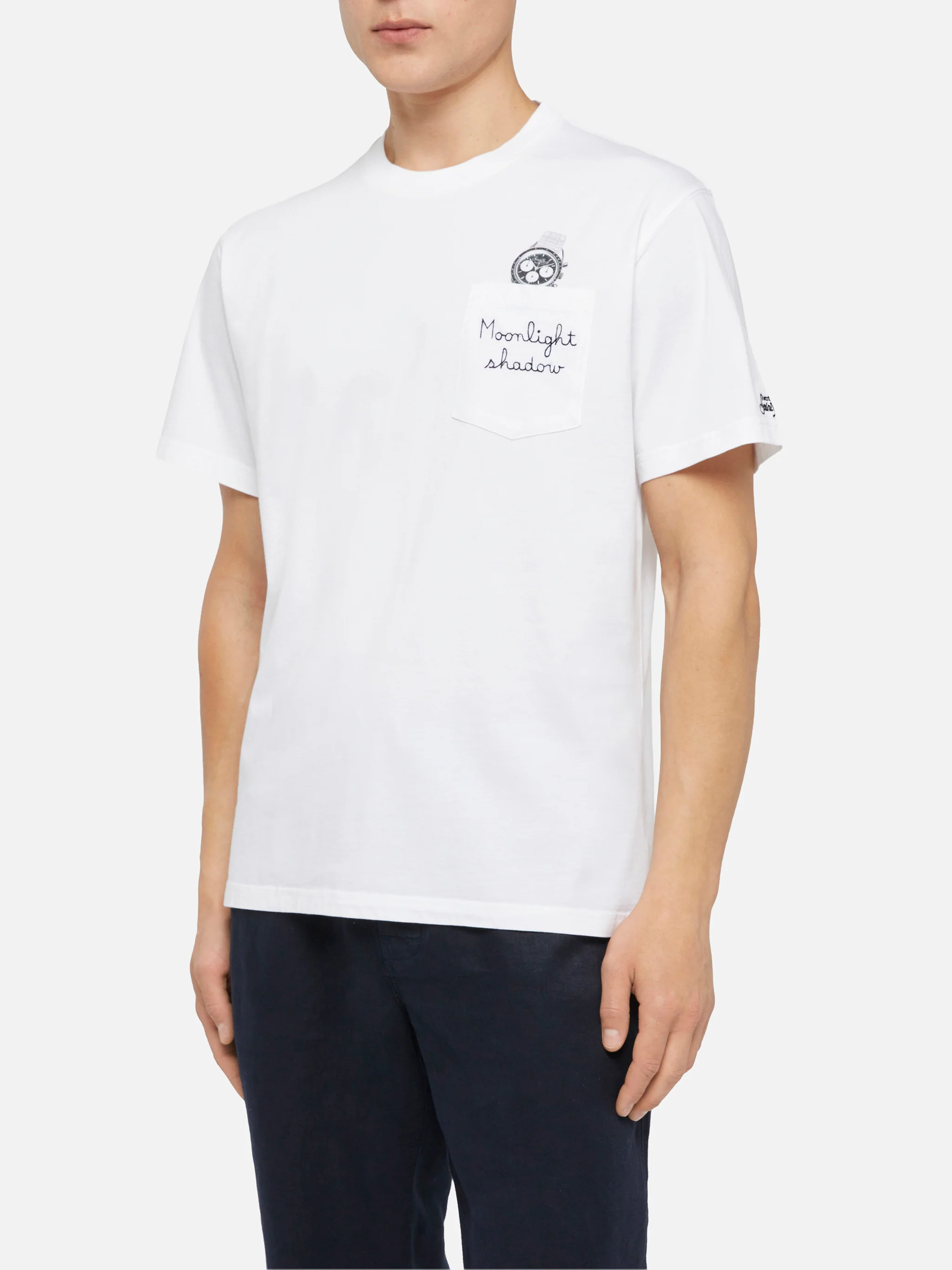 Cotton t-shirt Austin with embroidery and watch print - Image 2