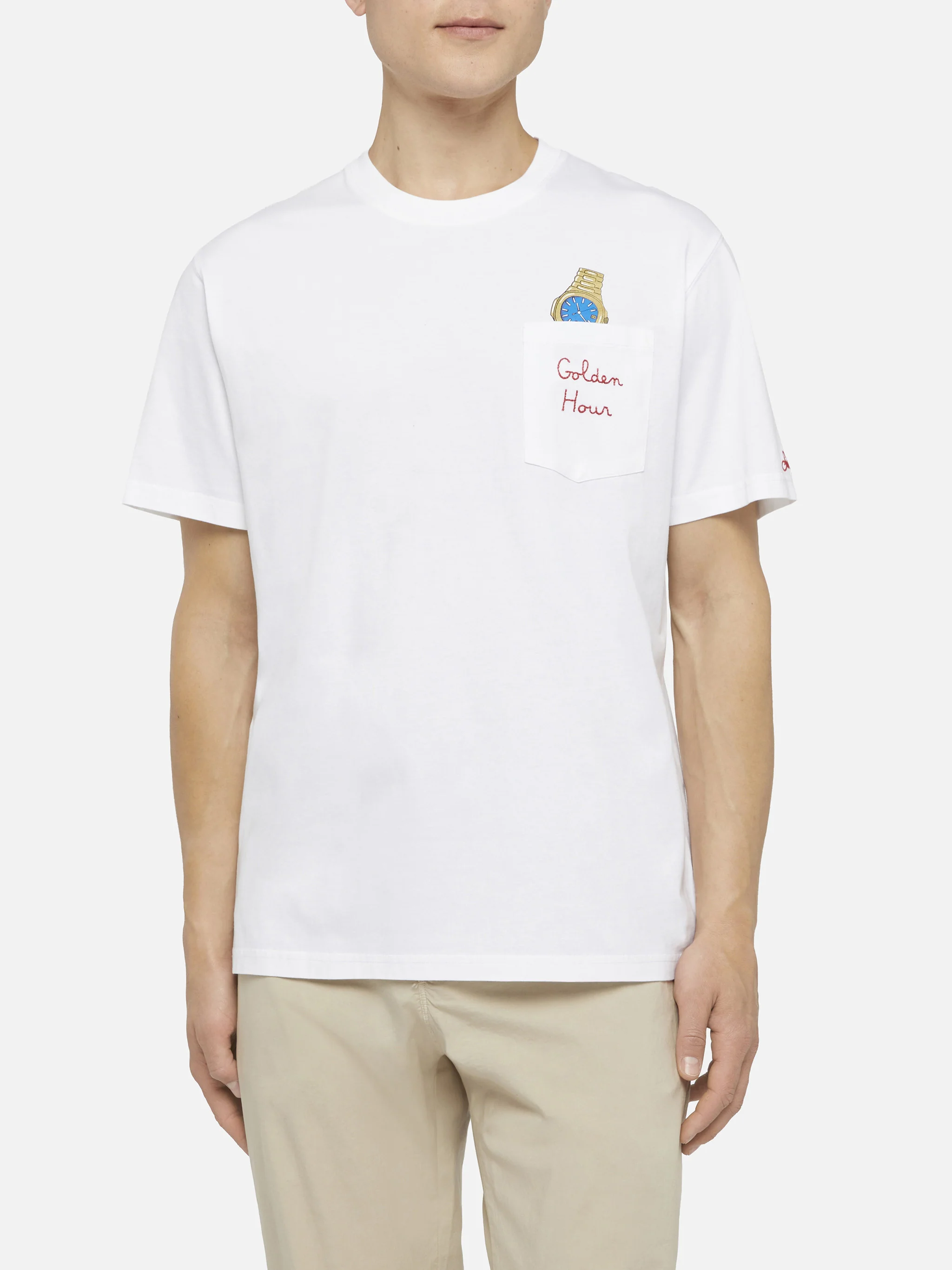Cotton t-shirt Austin with embroidery and watch print - Image 2