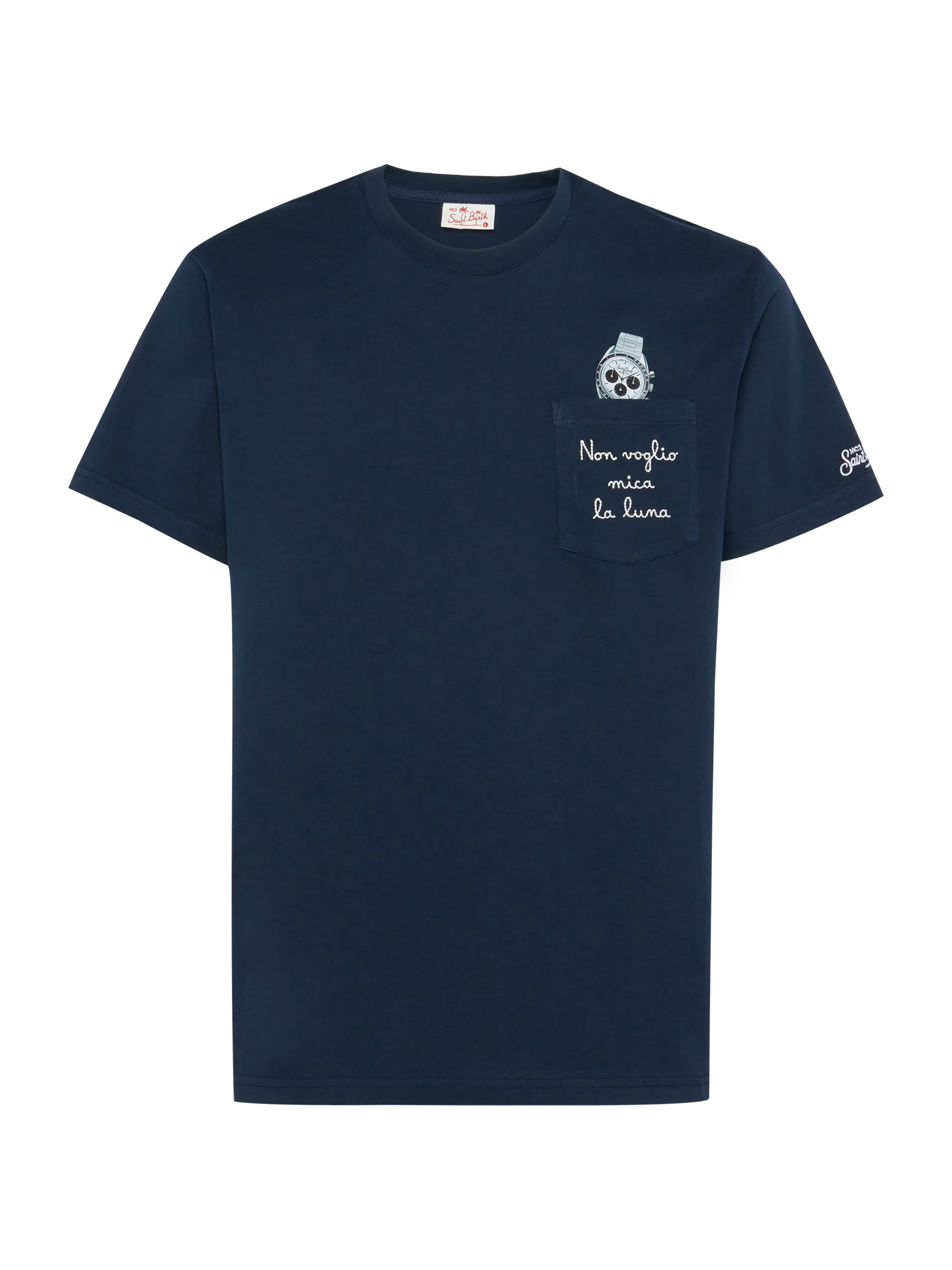 Cotton t-shirt Austin with embroidery and watch print - Image 4