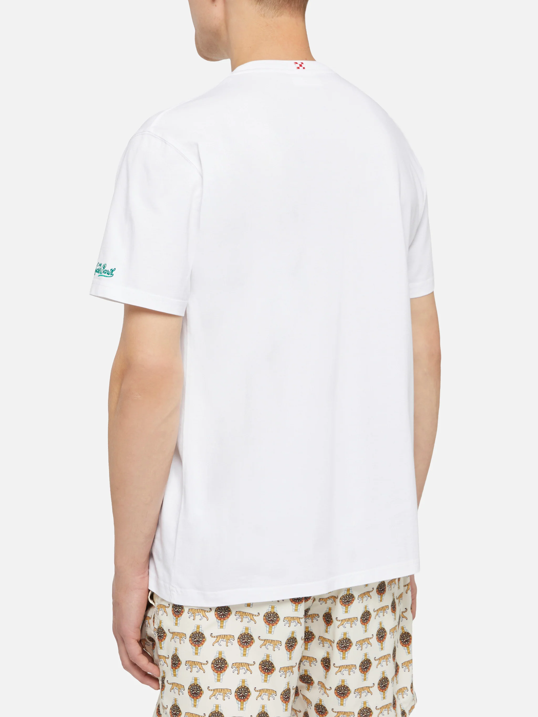 Cotton t-shirt Austin with embroidery and watch print - Image 3