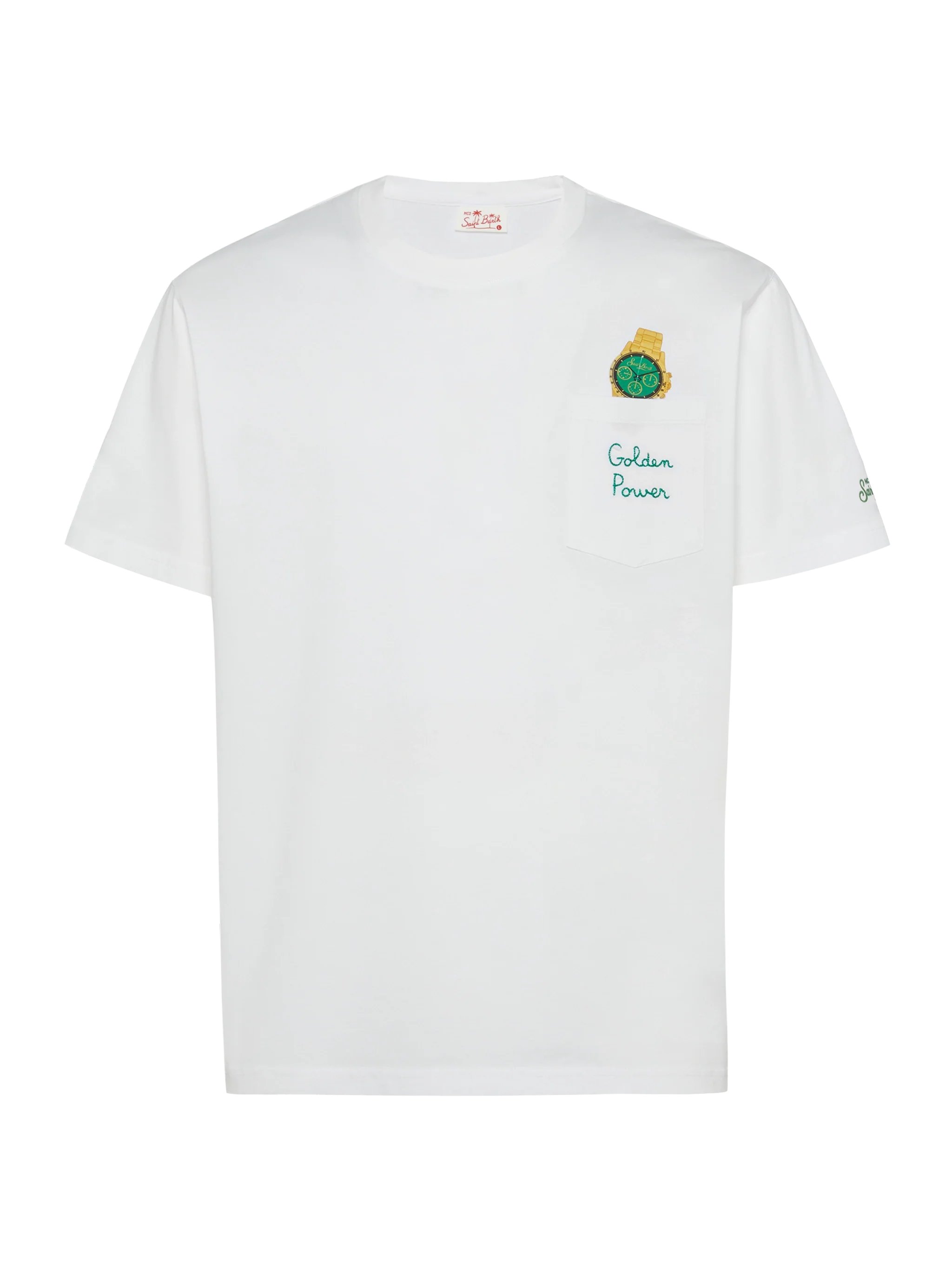 Cotton t-shirt Austin with embroidery and watch print - Image 4