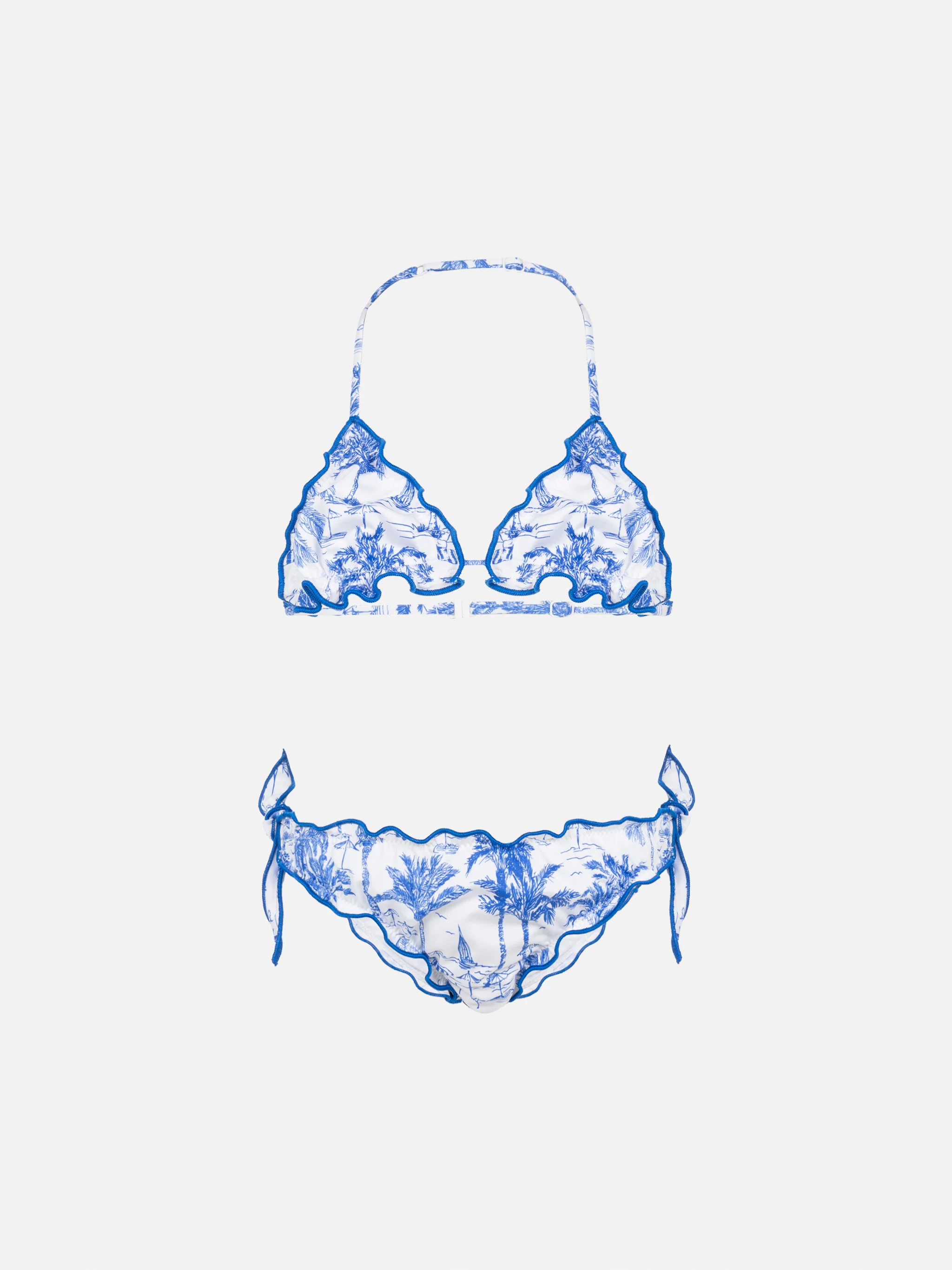 Cris classic triangle bikini with toile de jouy print