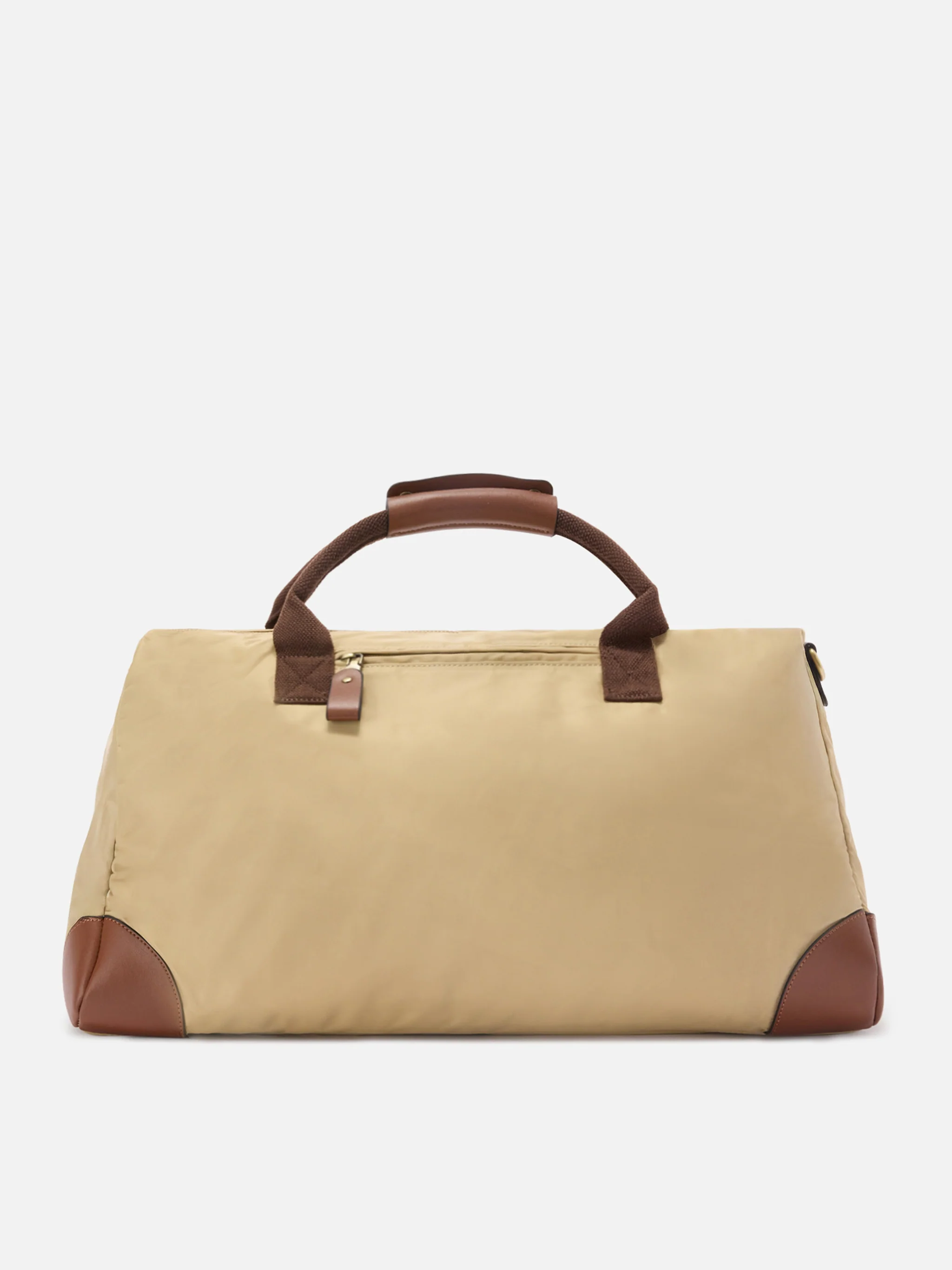 Daily beige nylon weekender with embroidered logo - Image 4