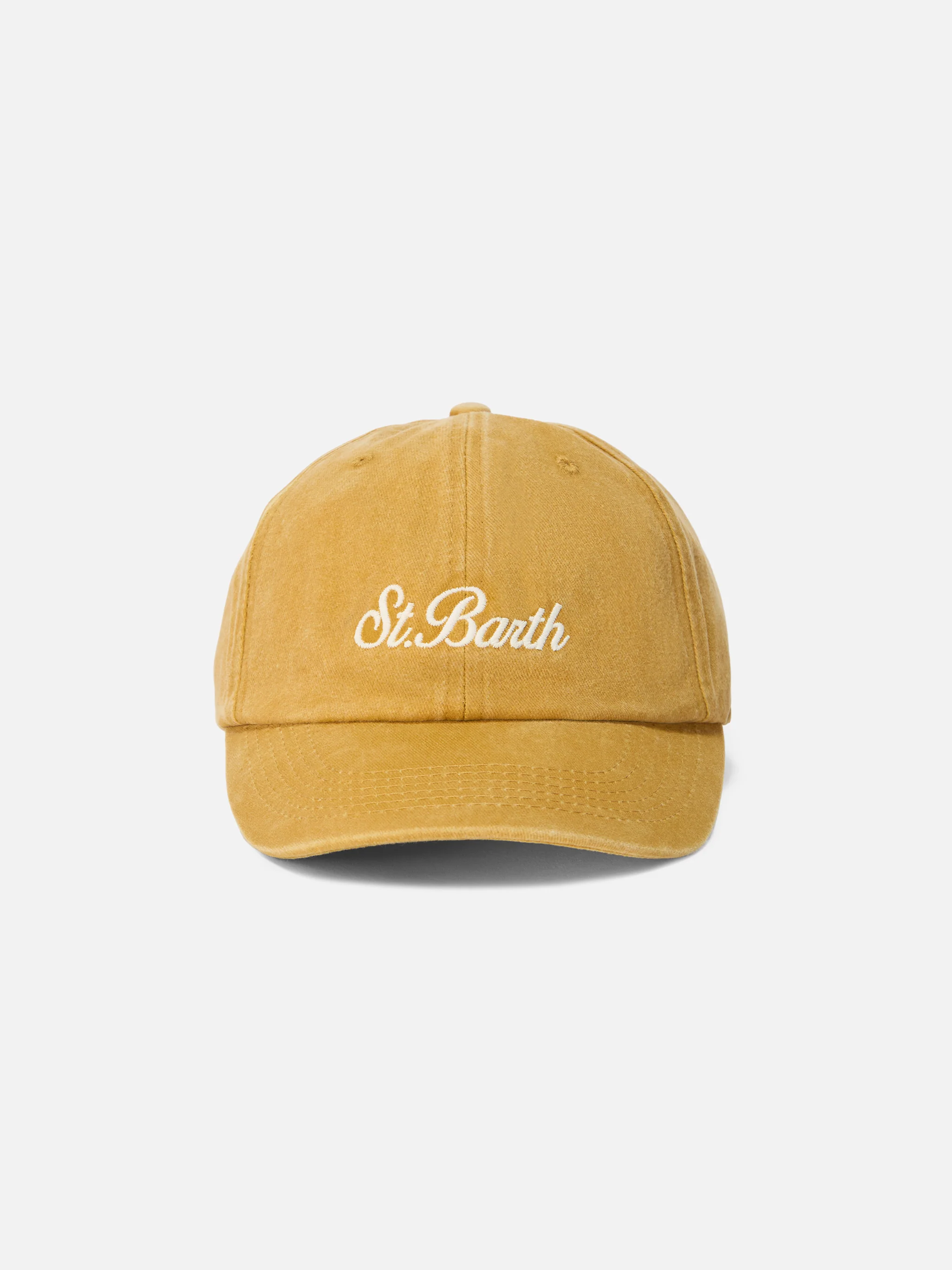 Davis ochre yellow Ball Cap with St. Barth embroidery