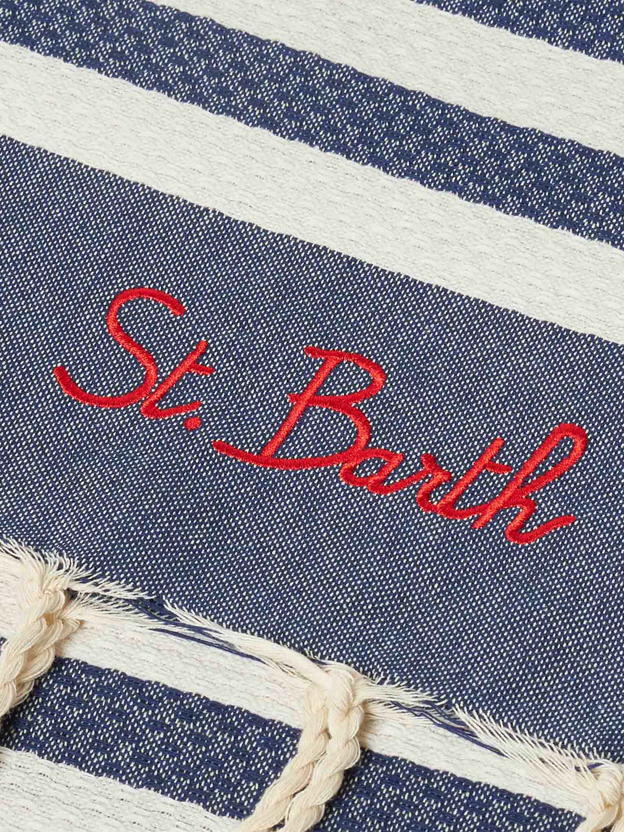 Foutas beach towel with blue and white stripes - Image 2