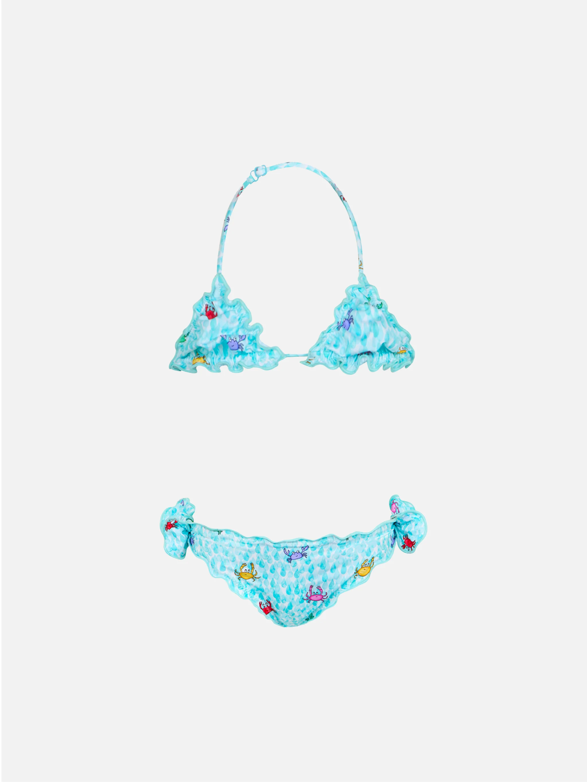 Girl classic triangle bikini Cris with crabs print