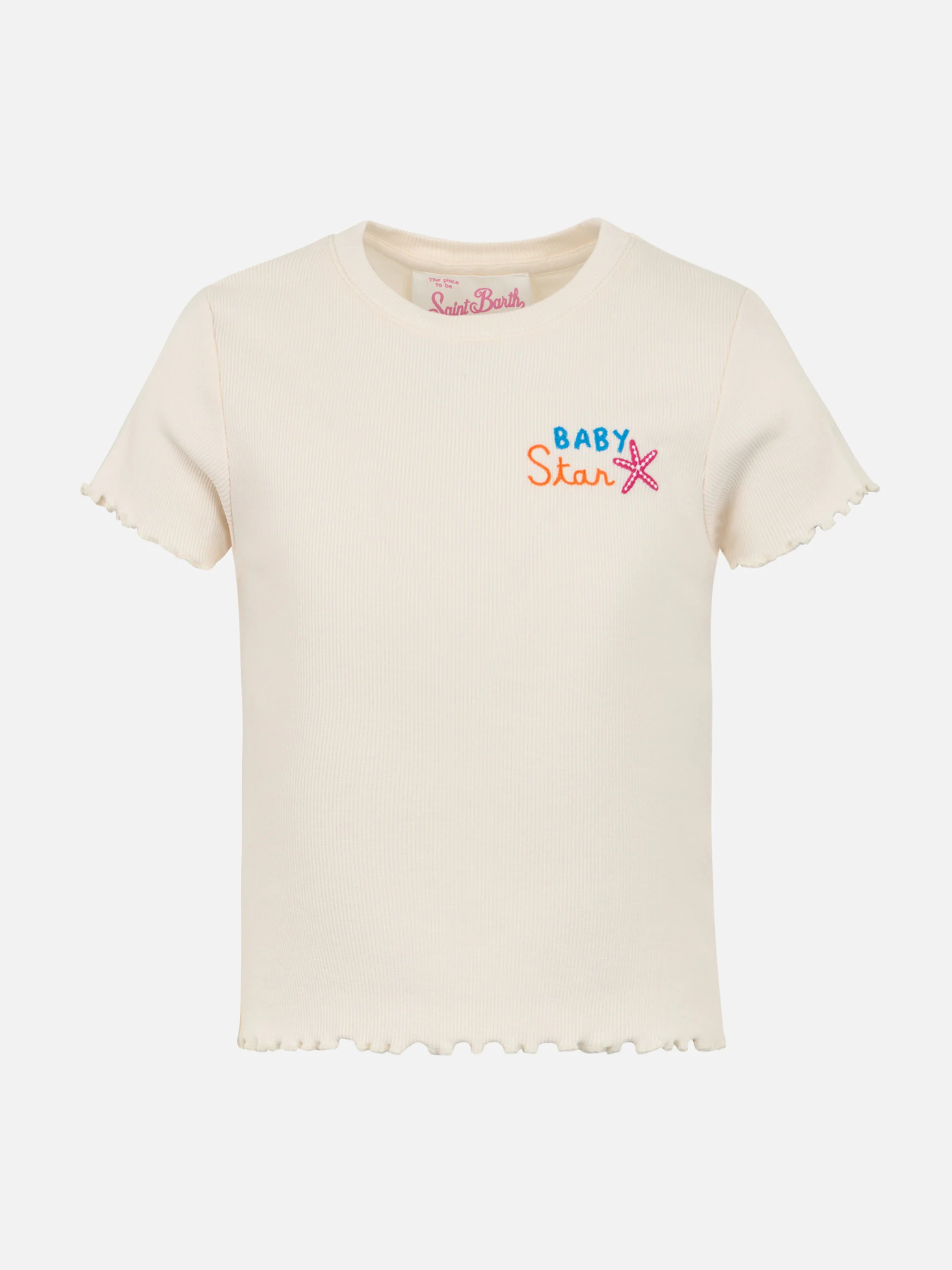 Girl ribbed t-shirt Serena Jr with Baby Star embroidery