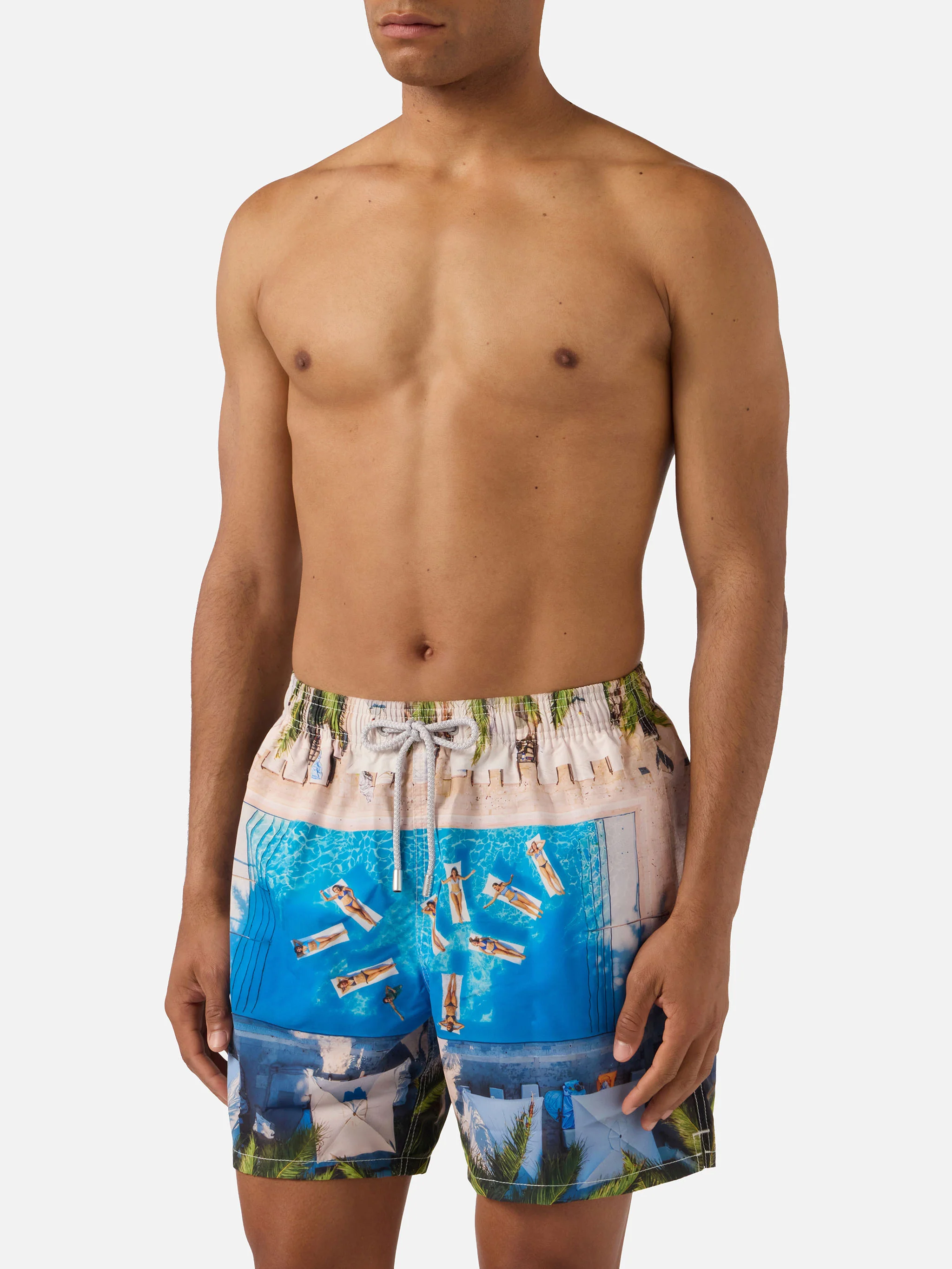 Gustavia swim shorts with tropical pool print | Special Edition - Image 3