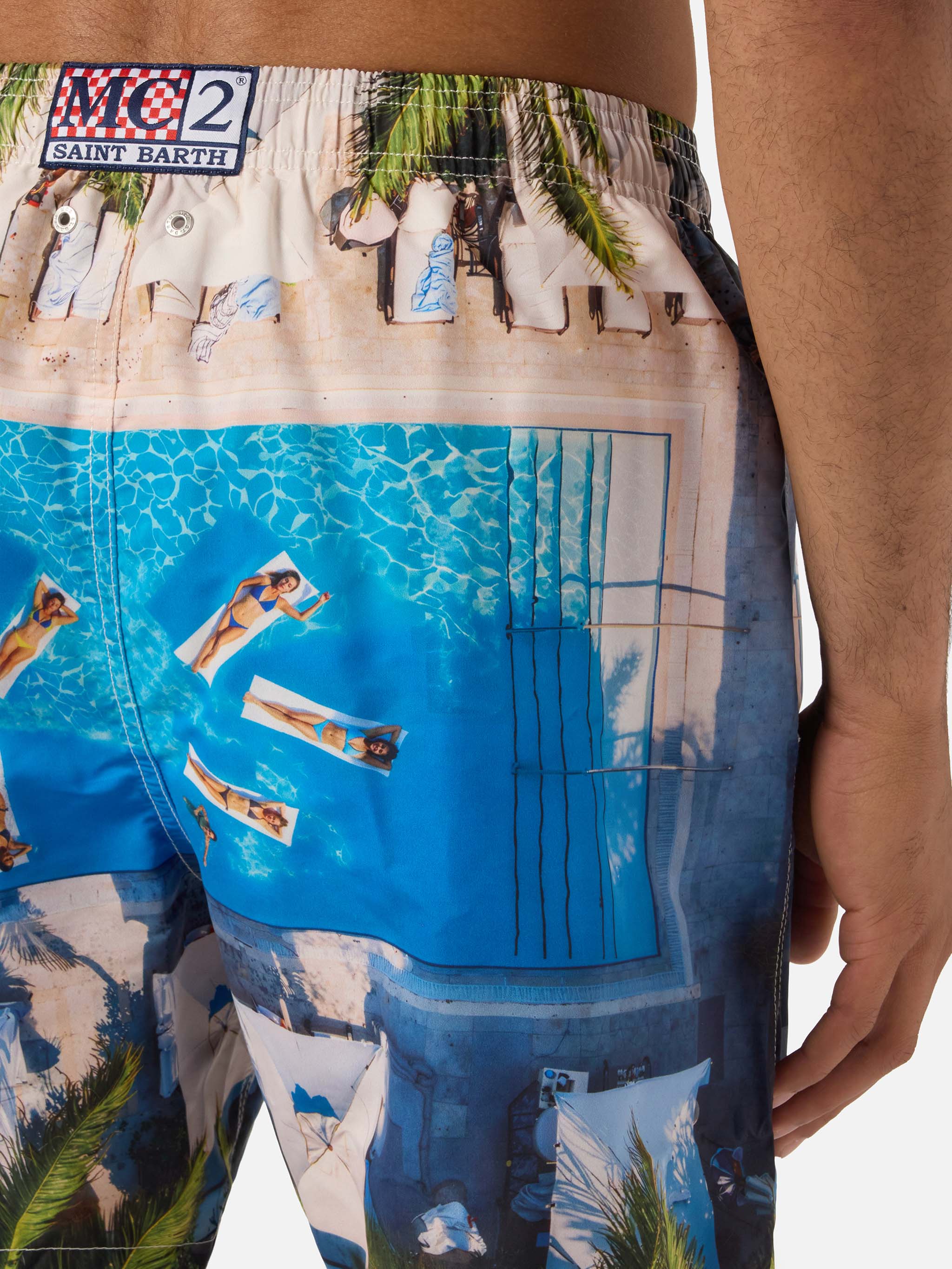 Gustavia swim shorts with tropical pool print | Special Edition - Image 6