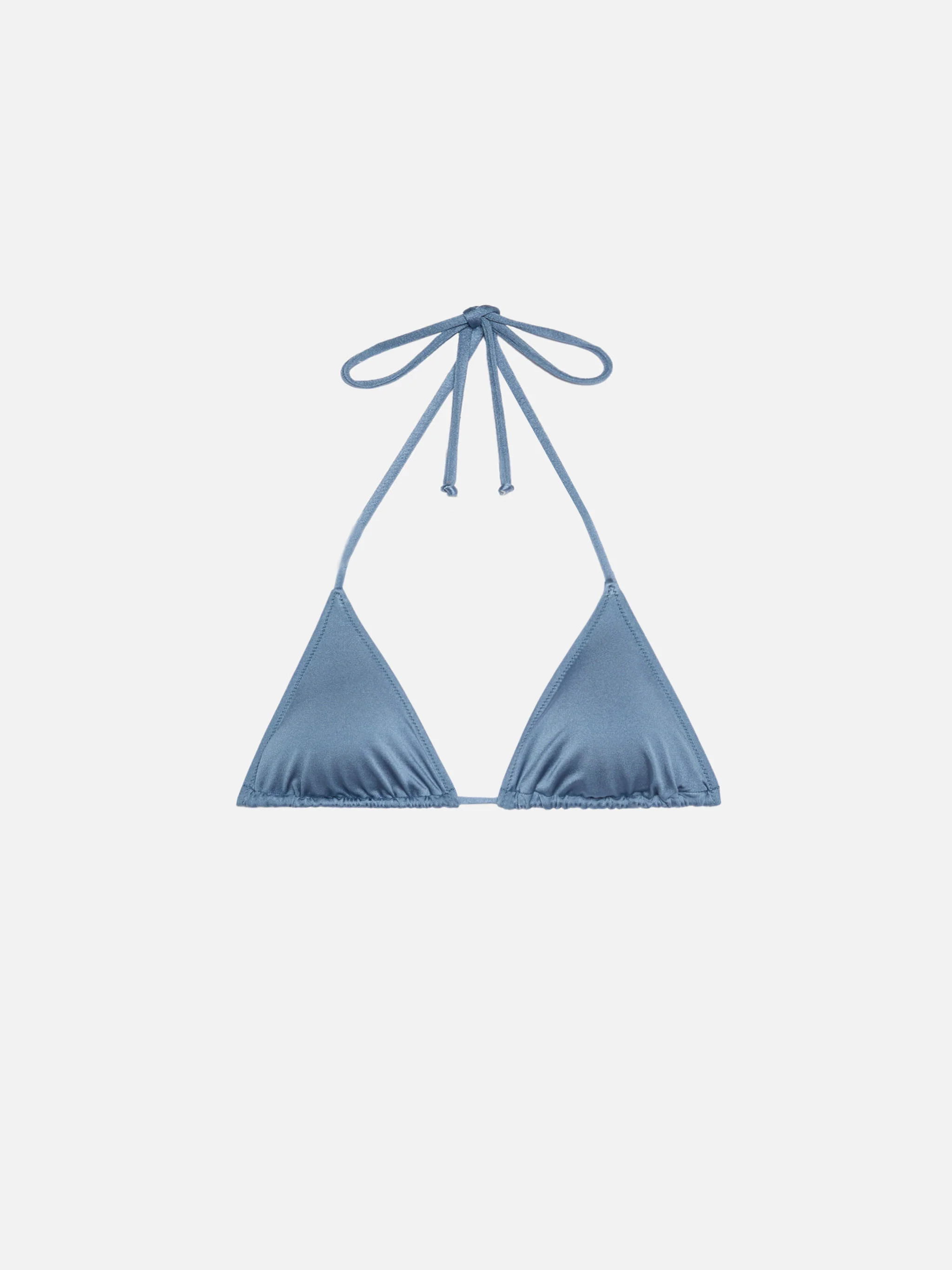 Leah shimmer avio blue triangle top swimsuit