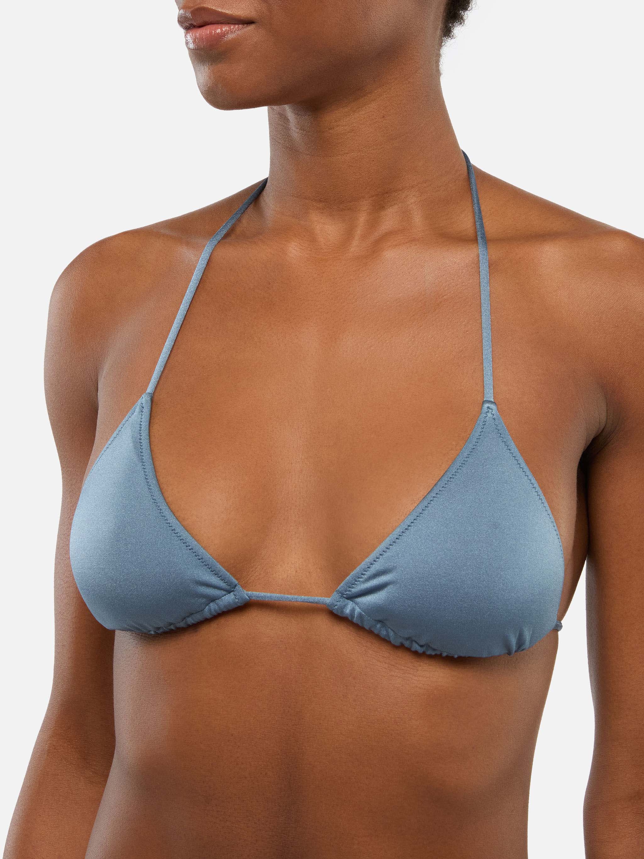 Leah shimmer avio blue triangle top swimsuit - Image 2
