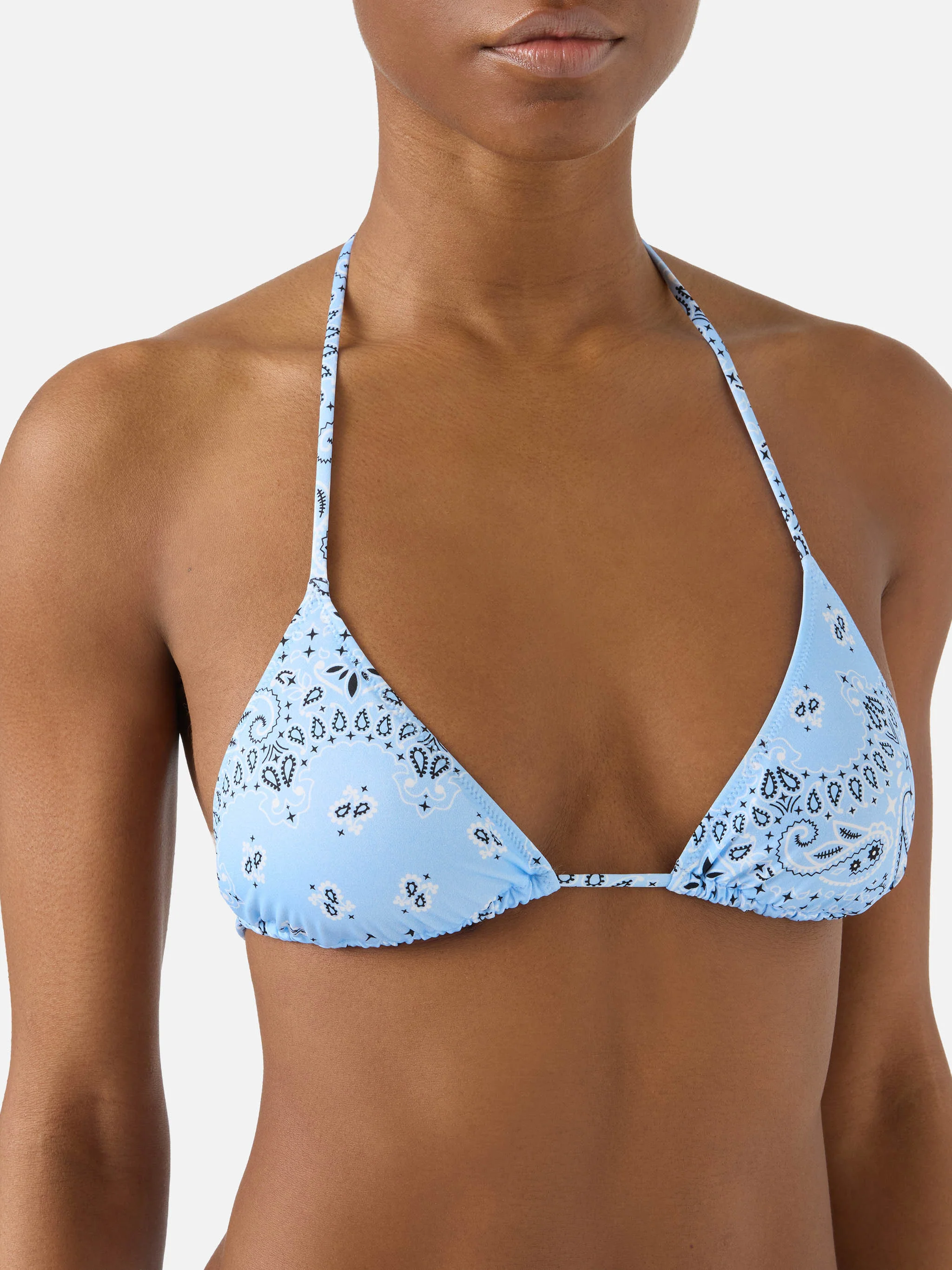 Leah Virgo light blue bandana print bikini - Image 3