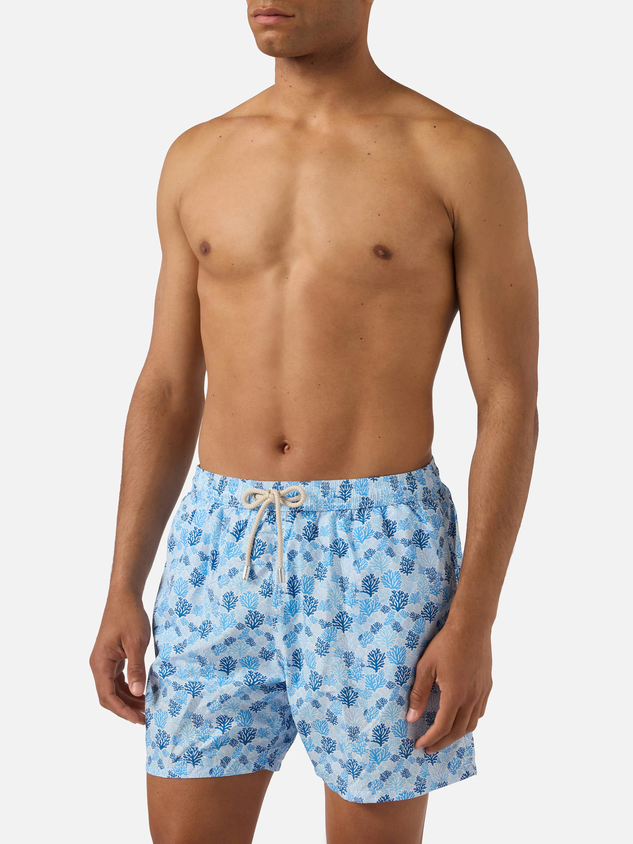 Light blue Lighting Micro swim shorts with reef all-over print - Image 3