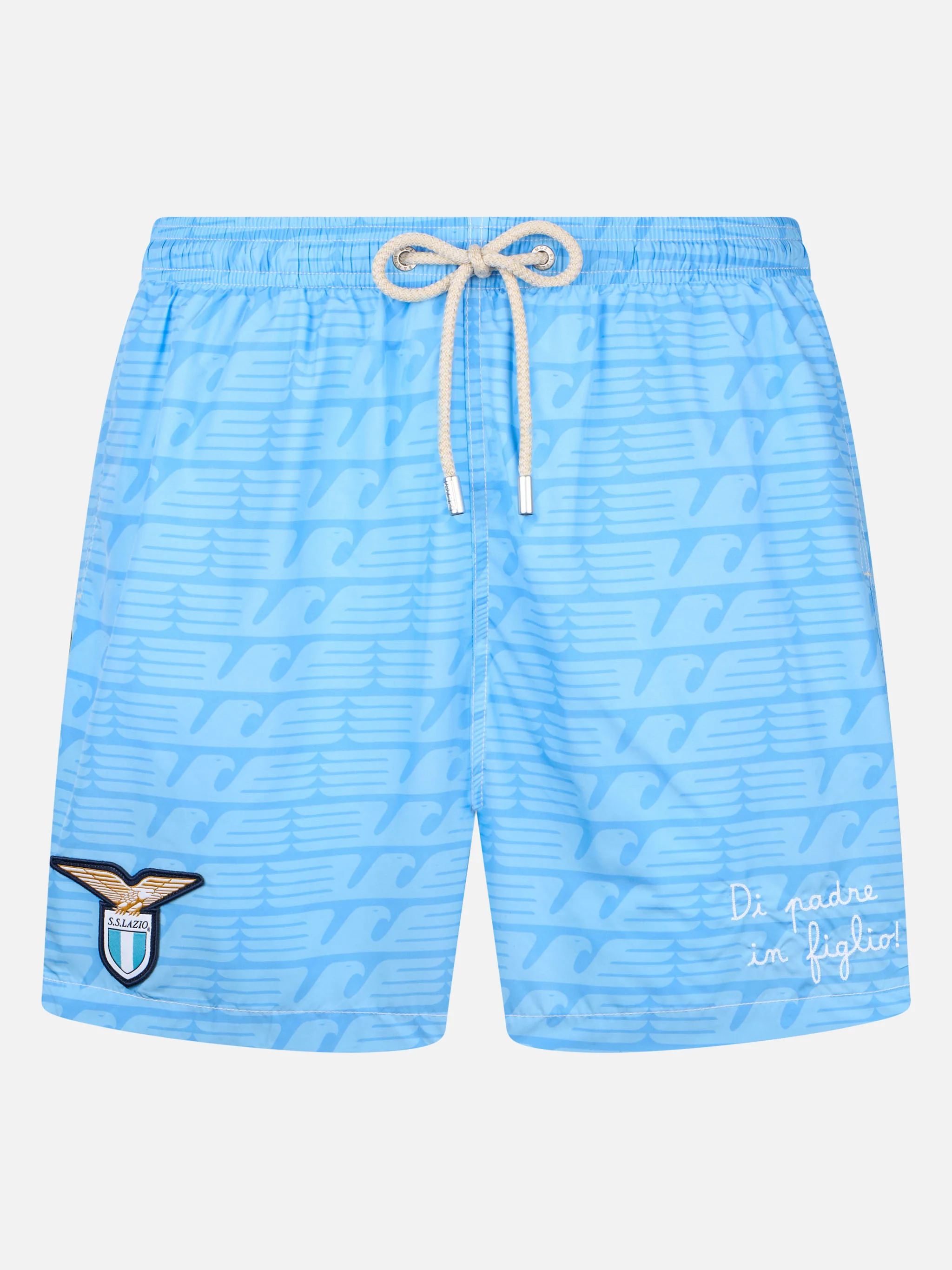 Lightweight fabric swim-shorts Lighting with Lazio print | SS LAZIO SPECIAL EDITION