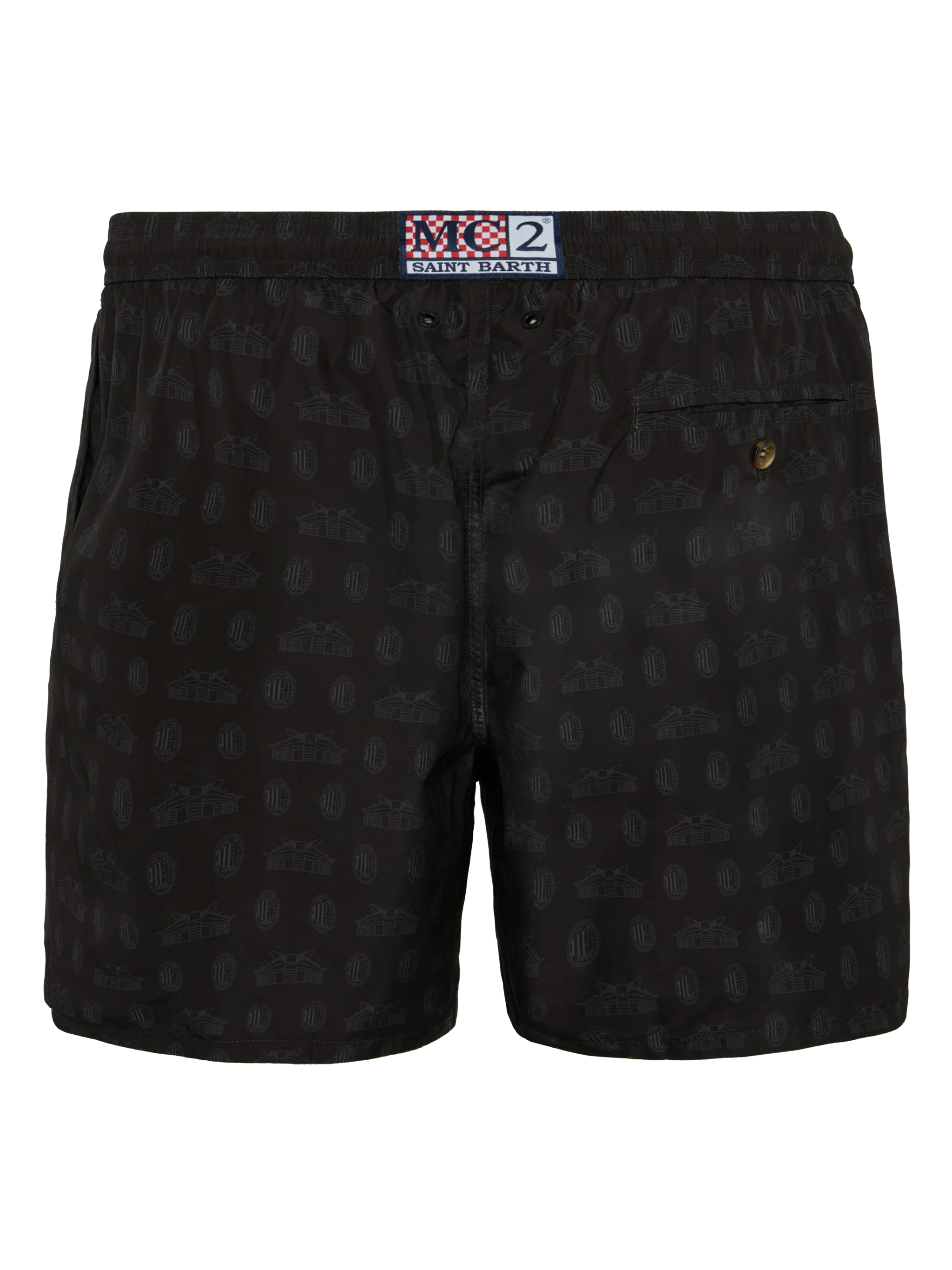 Lightweight fabric swim shorts Lighting with Milan print | AC MILAN SPECIAL EDITION - Image 2