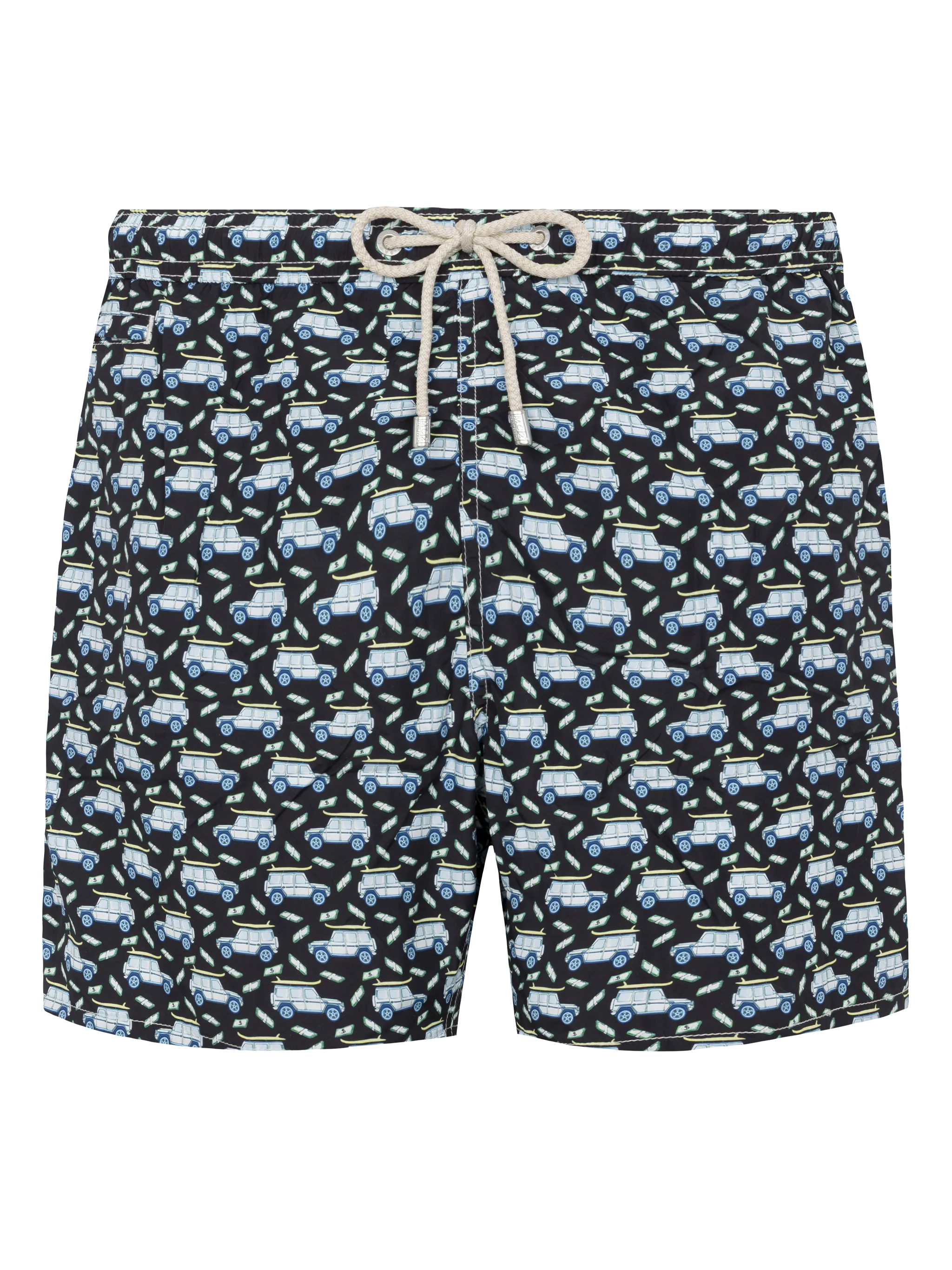 Lightweight fabric swim shorts Lighting with off-road car print