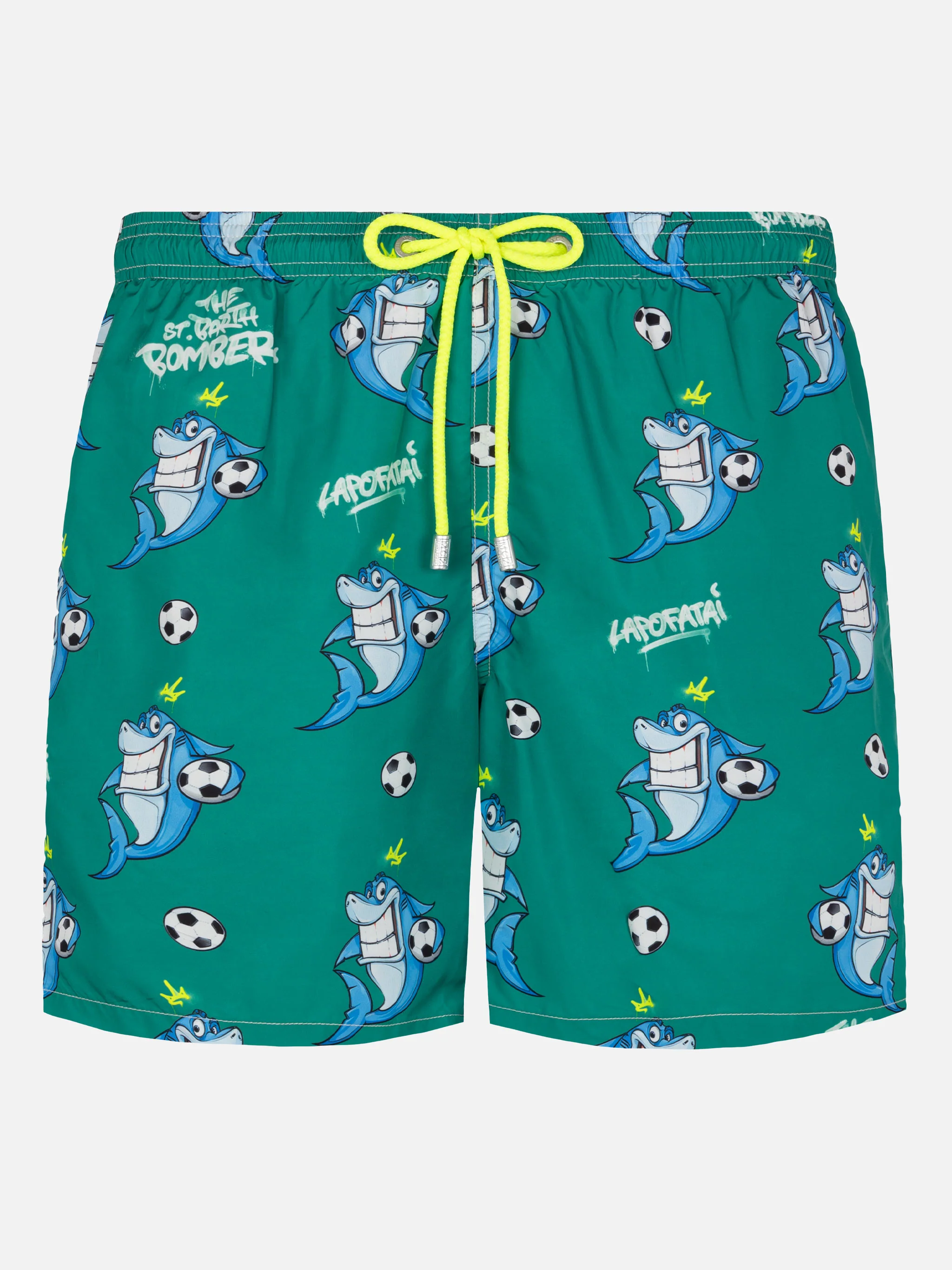 Lightweight fabric swim-shorts Lighting with shark print | CRYPTOPUPPETS SPECIAL EDITION