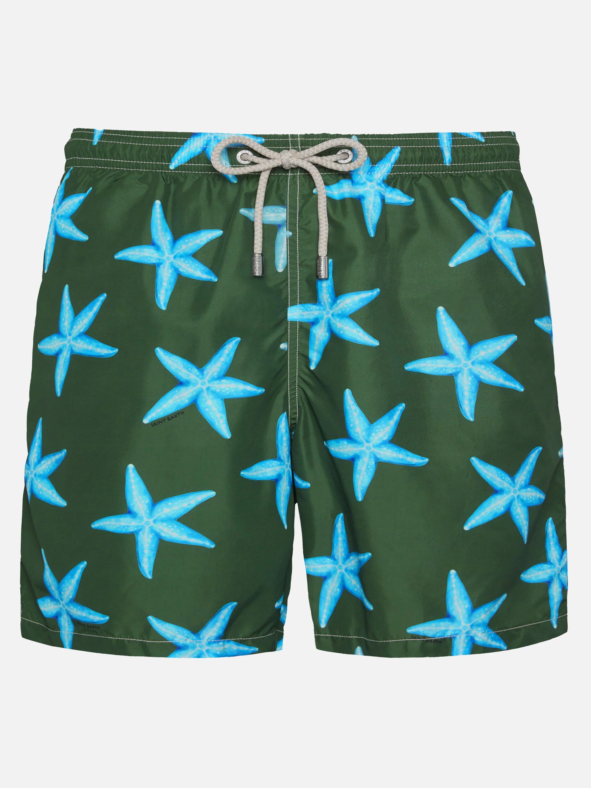 Lightweight fabric swim-shorts Lighting with starfish print