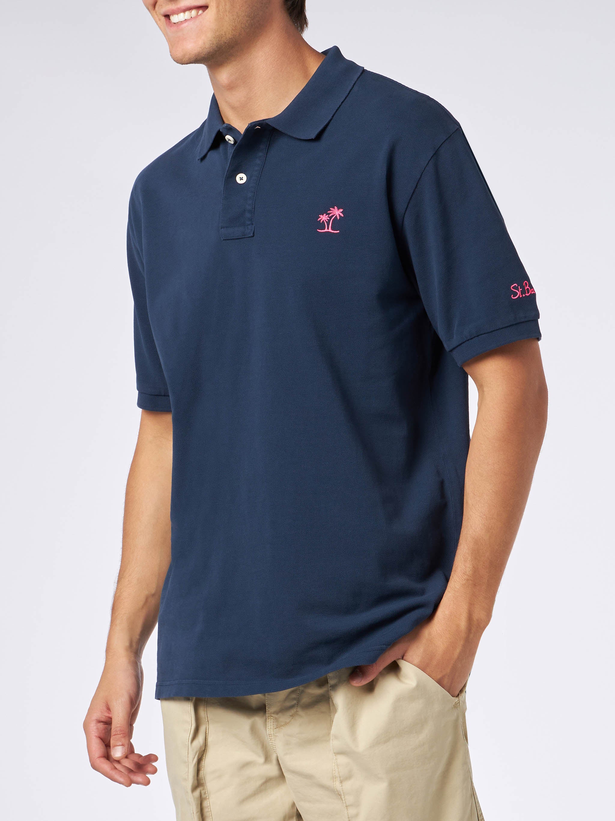 Beverly Hills Vintage blue piquet polo