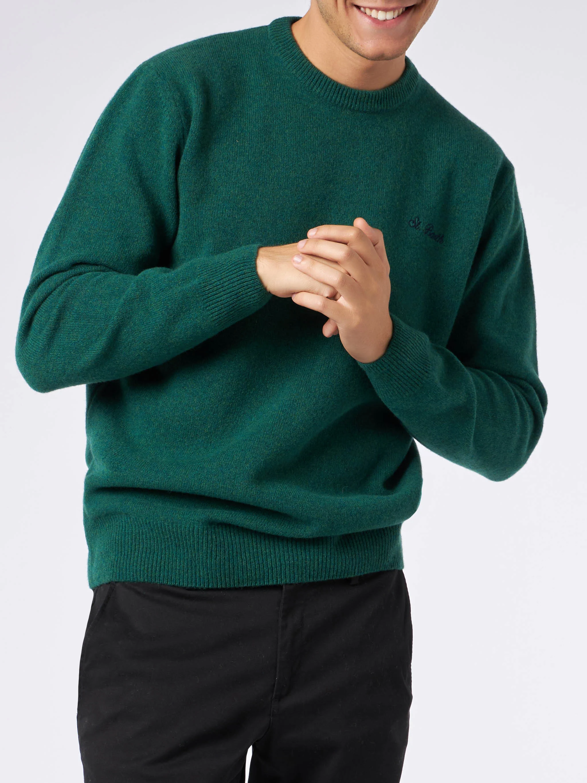 Green sweater Regent in lambswool