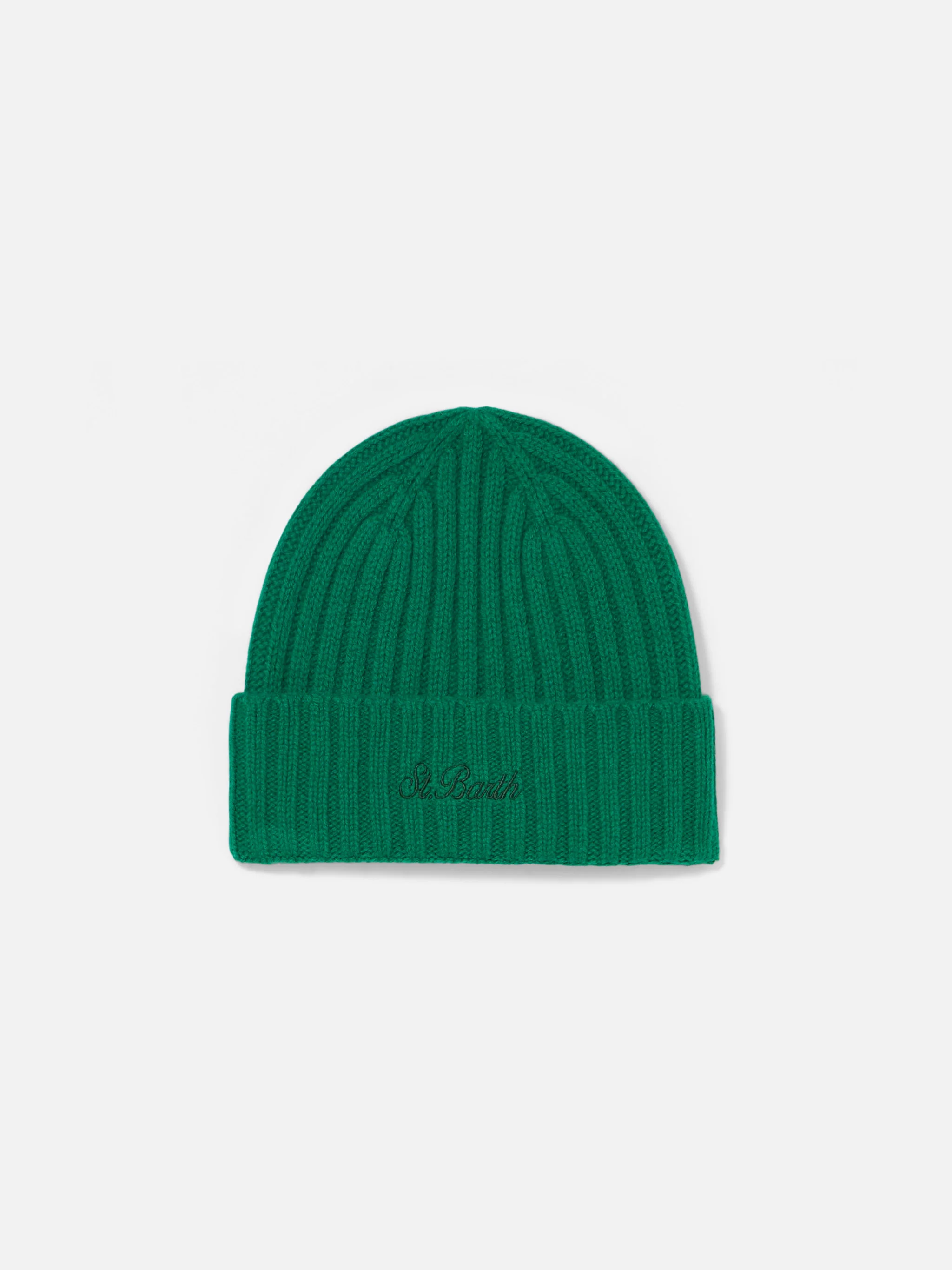 Wengen green beanie with embroidery