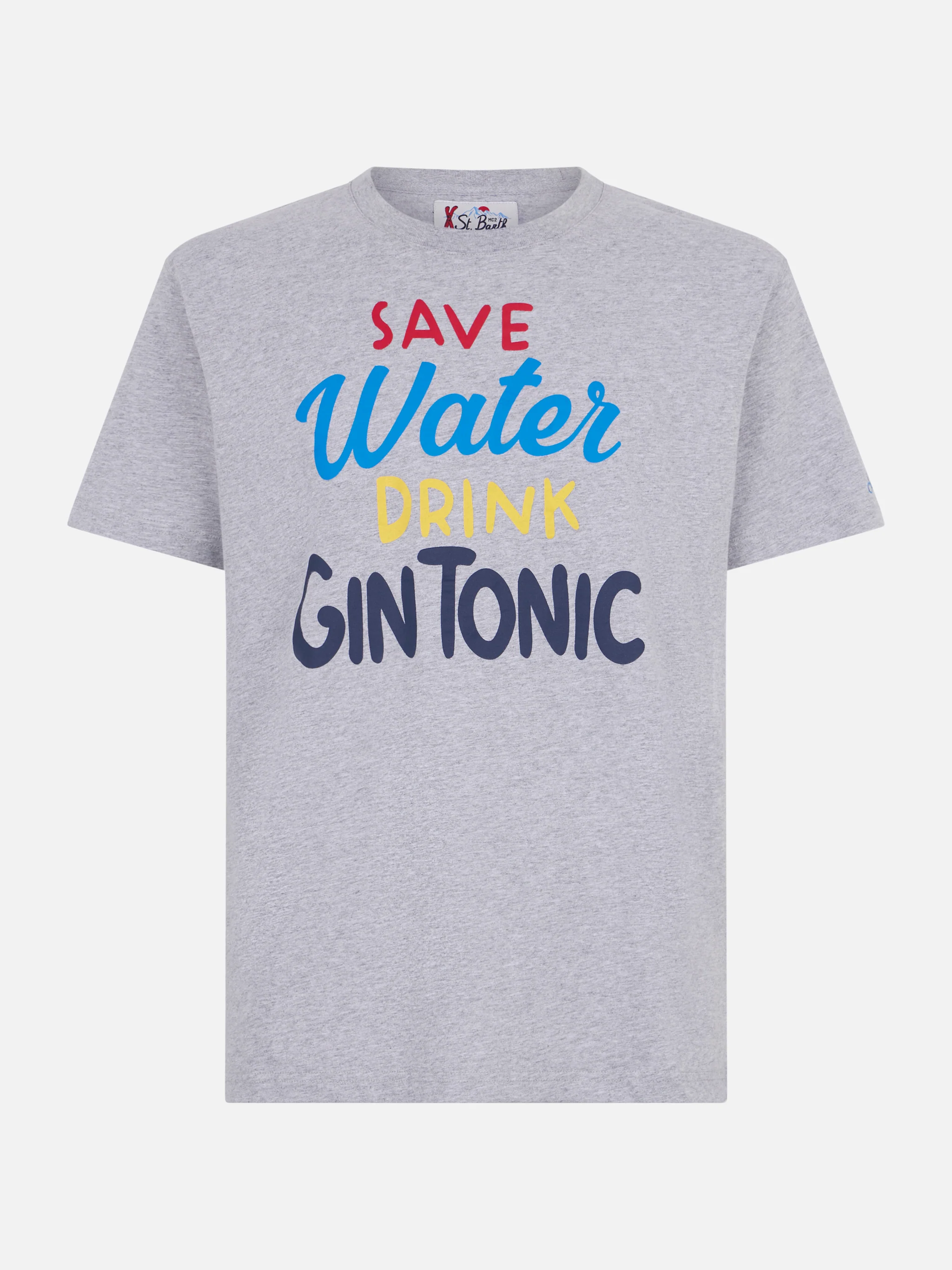 Heavy cotton t-shirt with cocktail Gin Tonic print