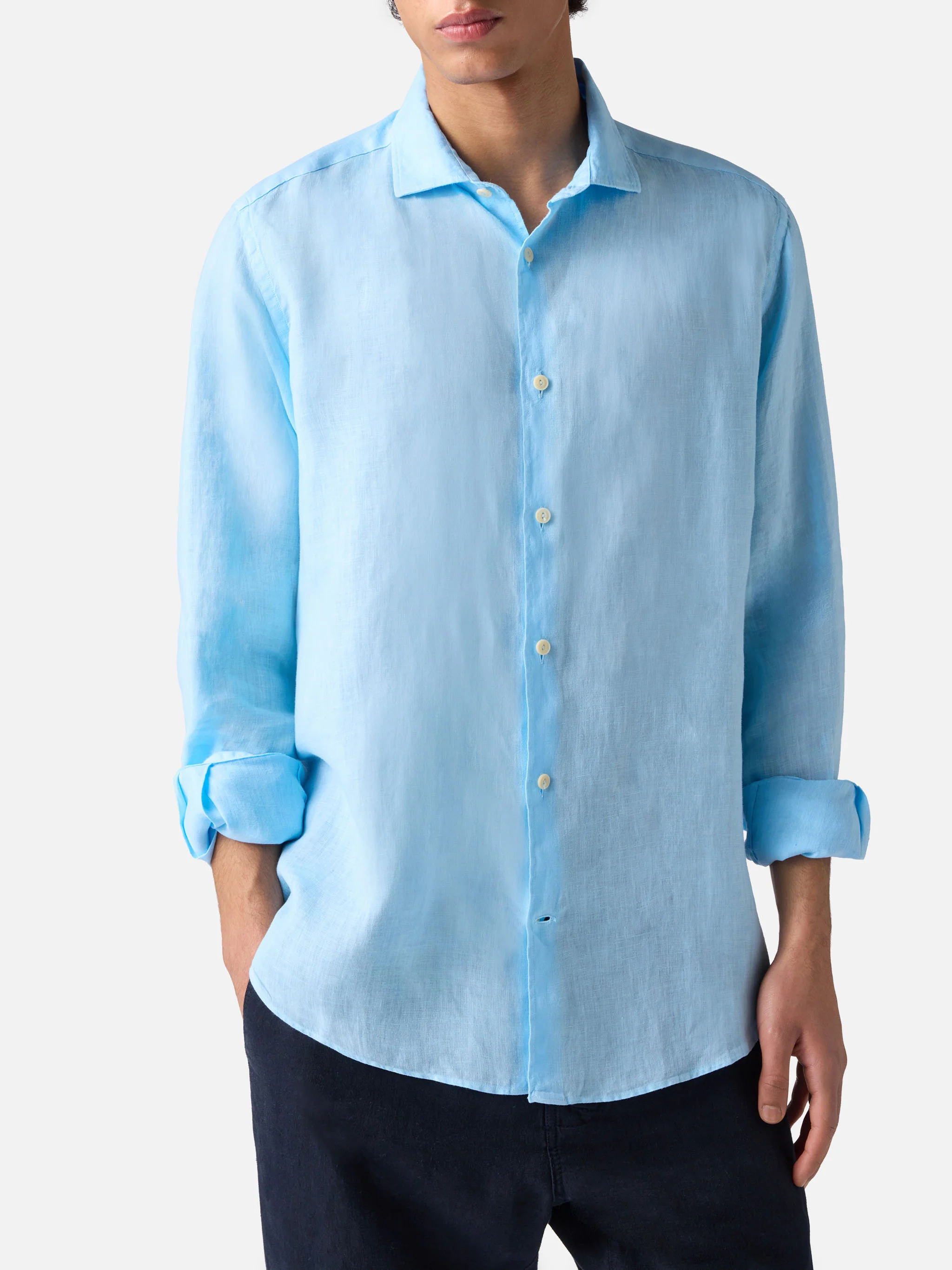 Pamplona linen shirt in light blue