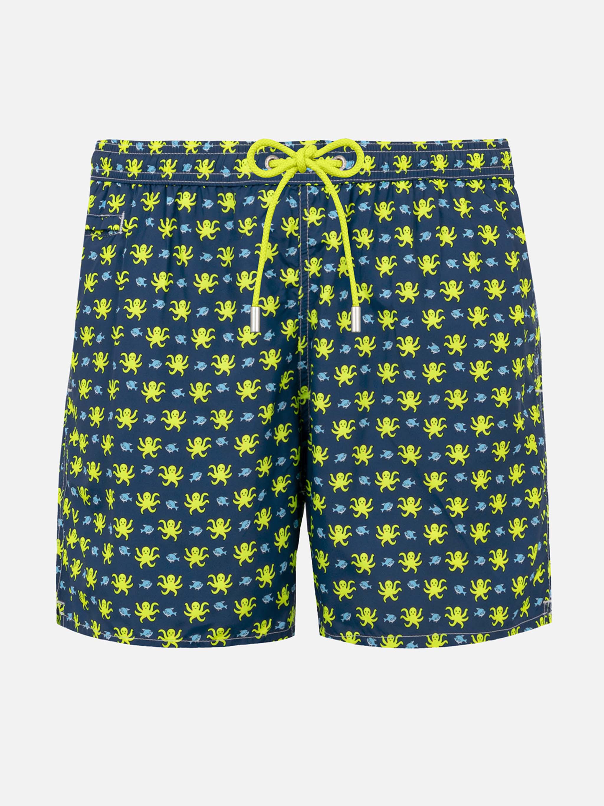 Lighting Micro Fantasy blue fish and octopus print swim shorts