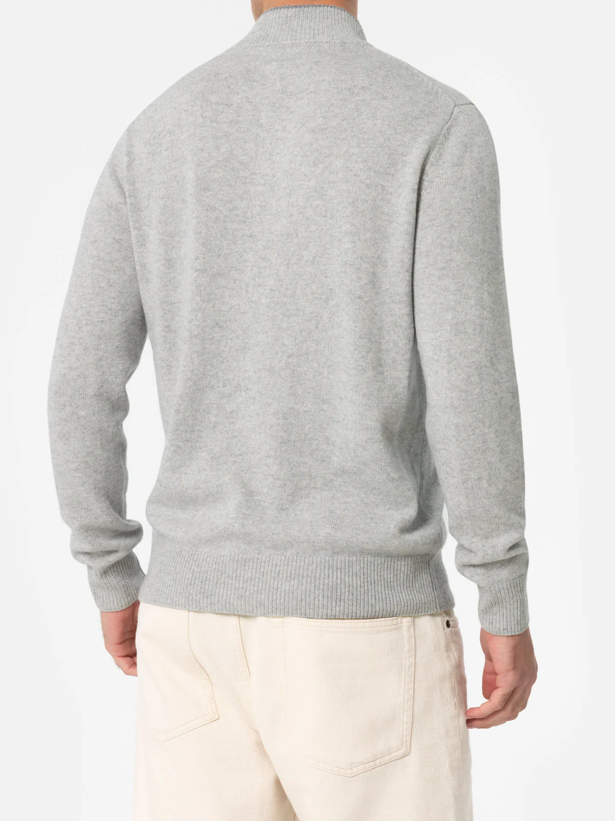 Light grey BLENDED CASHMERE polo - Image 3