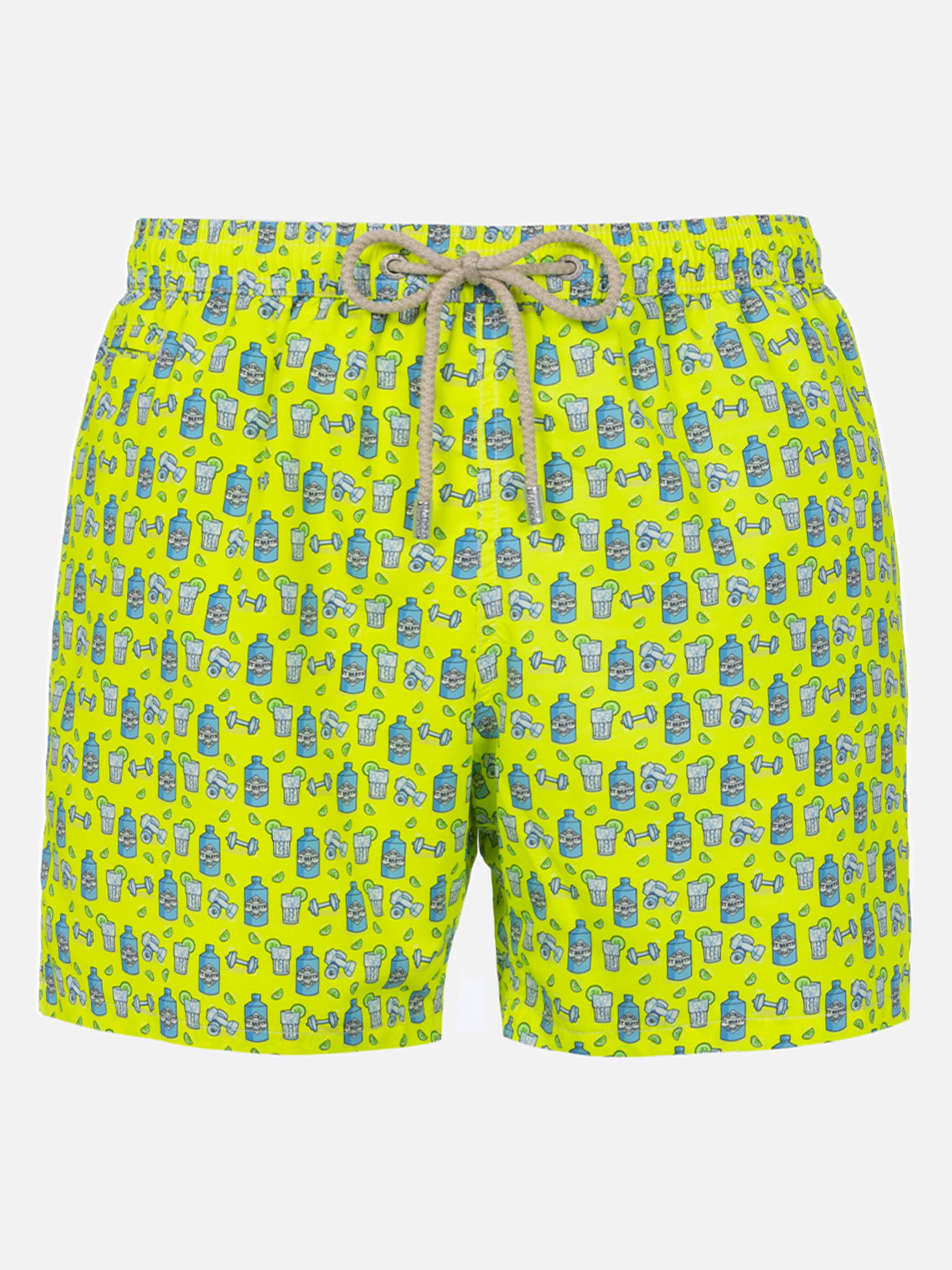 Lighting Micro Fantasy yellow gym and gin print swim shorts