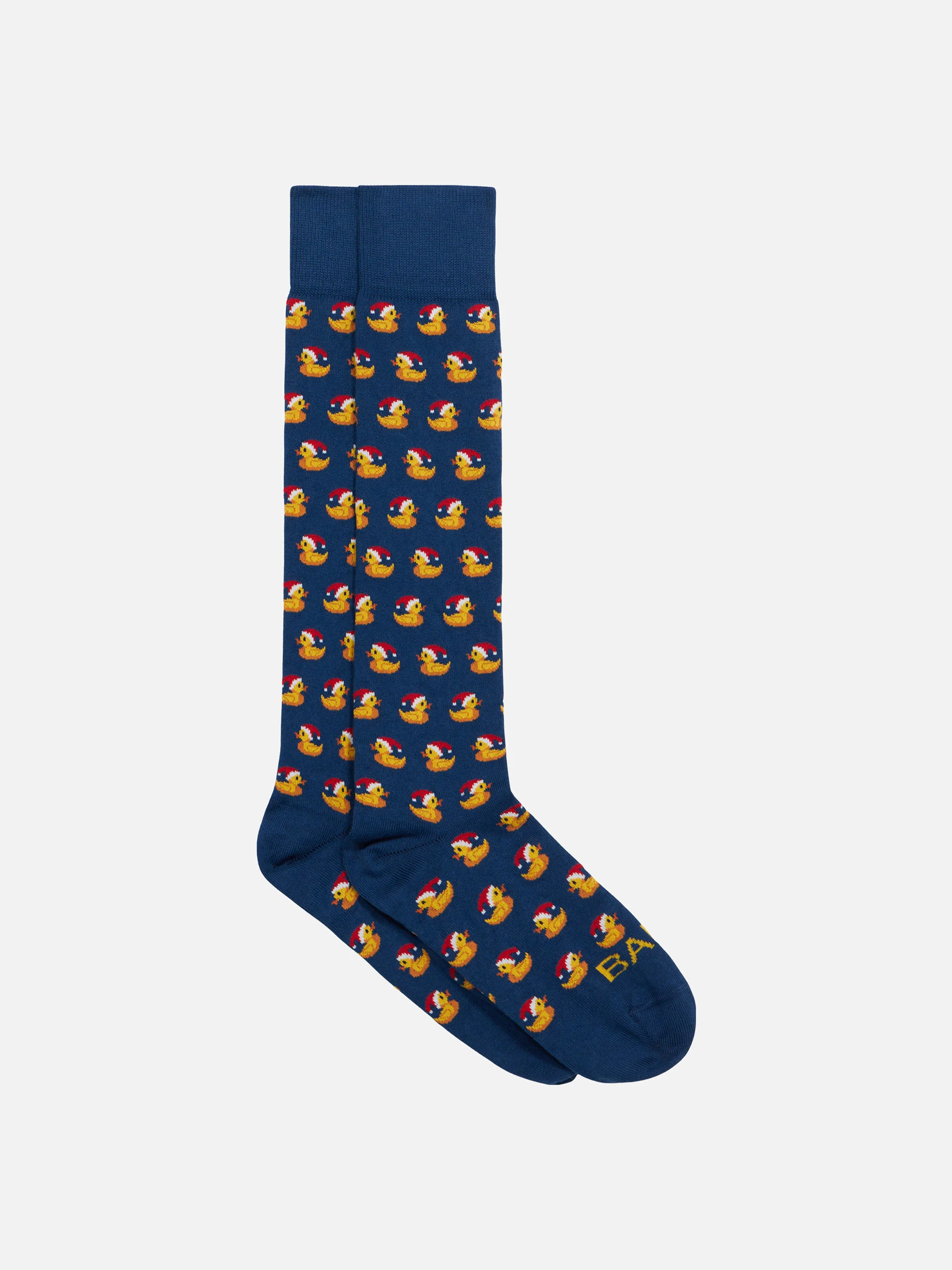 Blue Ducky Santa Claus socks