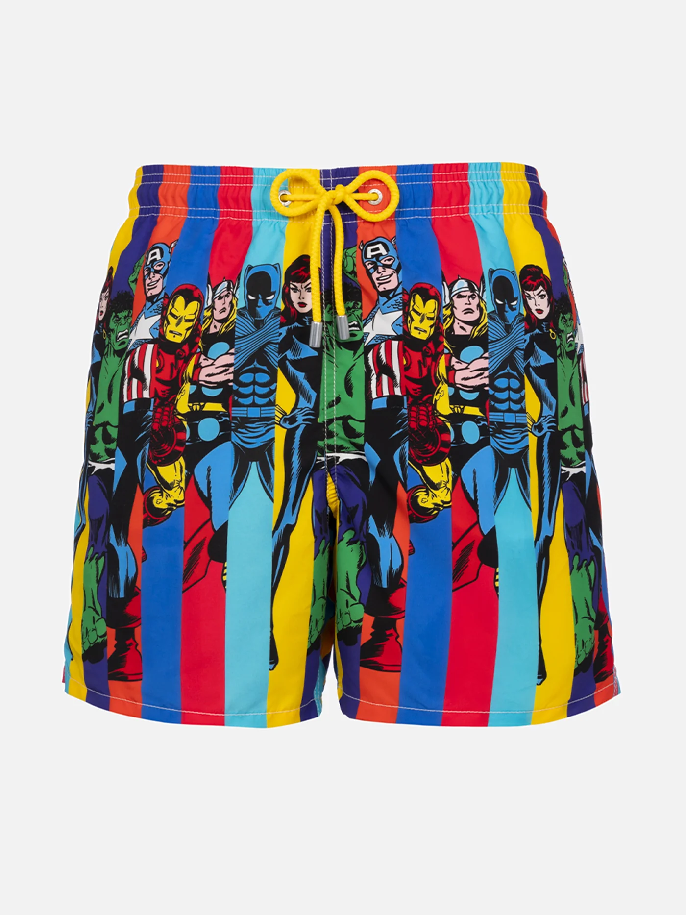 Gustavia multicolor Marvel placed print swim shorts | Special Edition