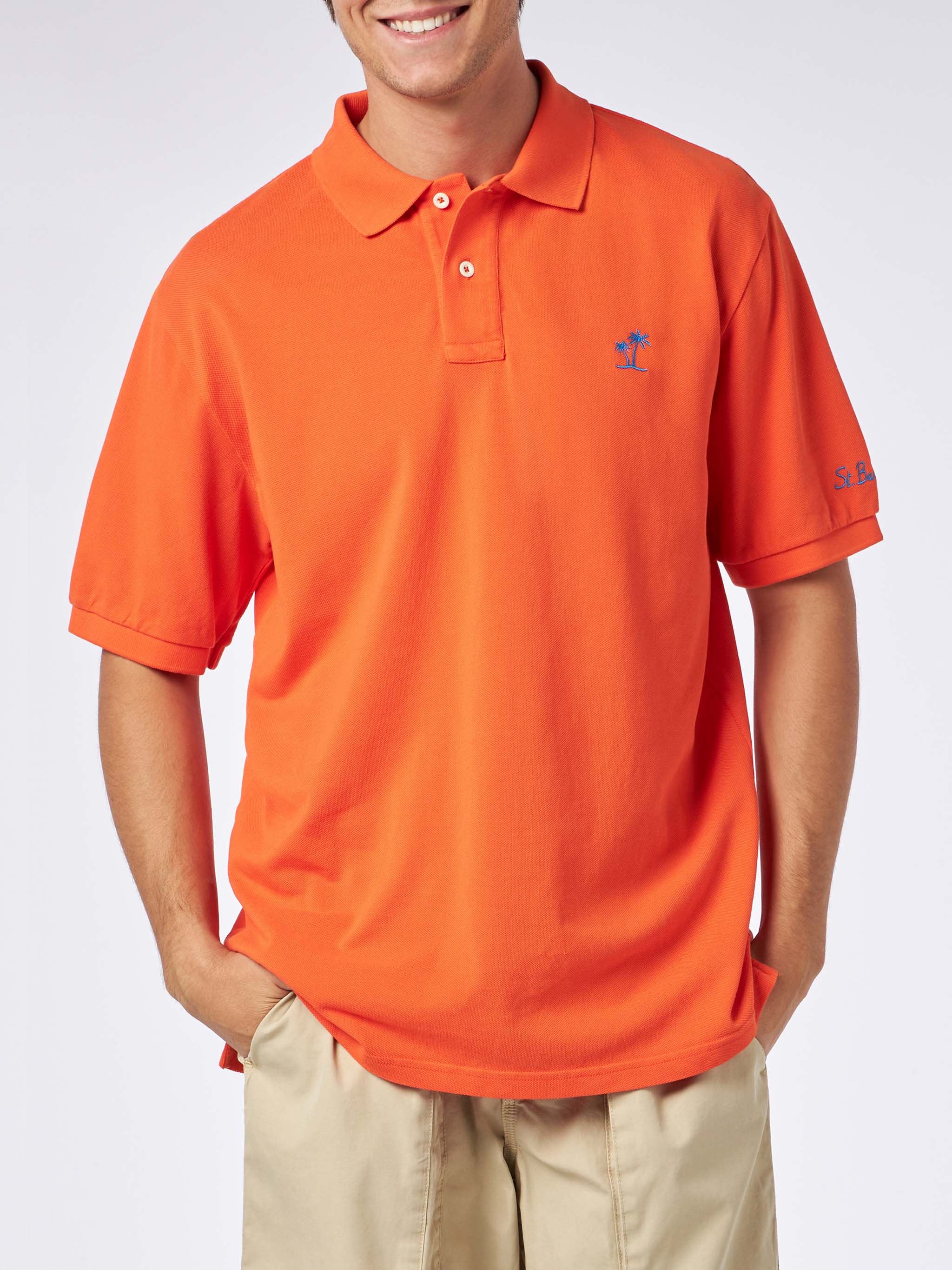 Beverly Hills Vintage orange piquet polo