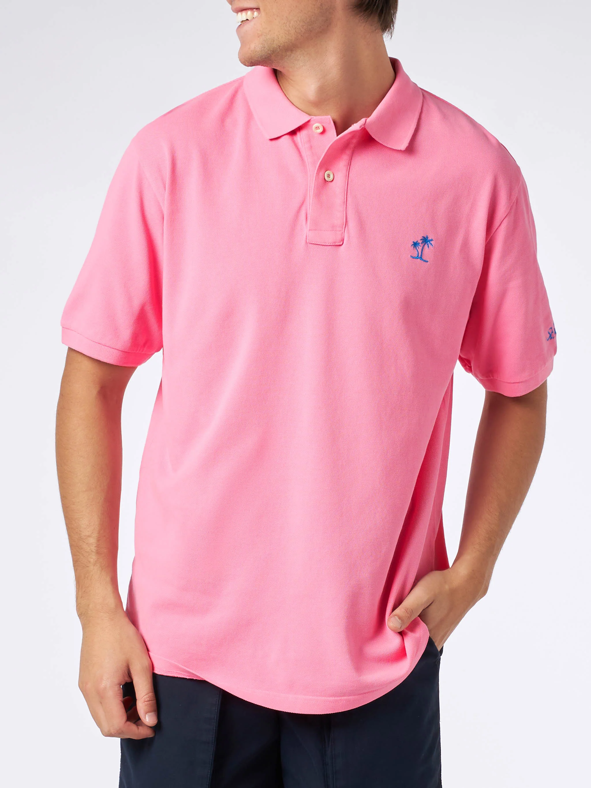 Beverly Hills Vintage pink piquet polo
