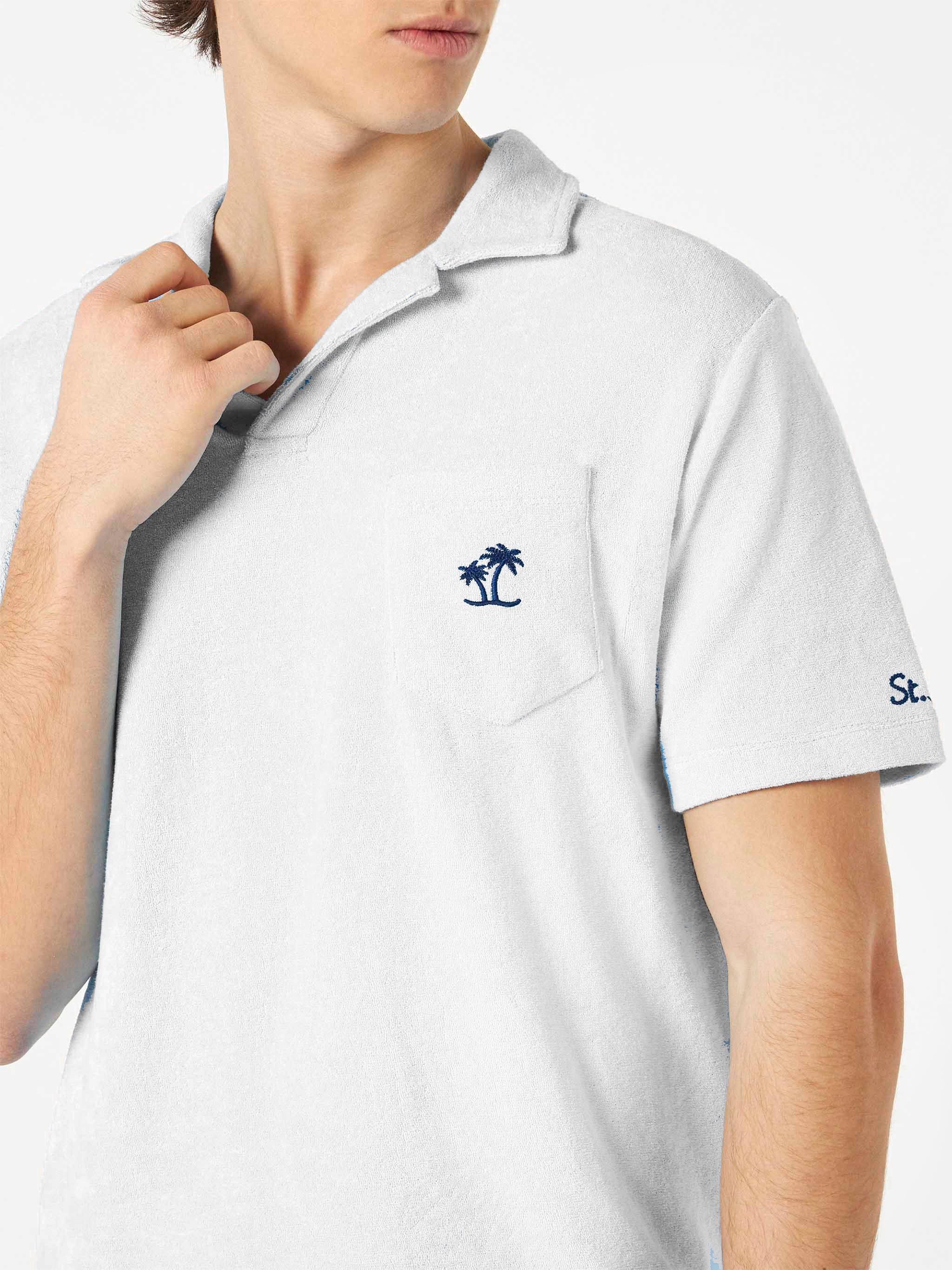 Jeremy white terry polo shirt - Image 2